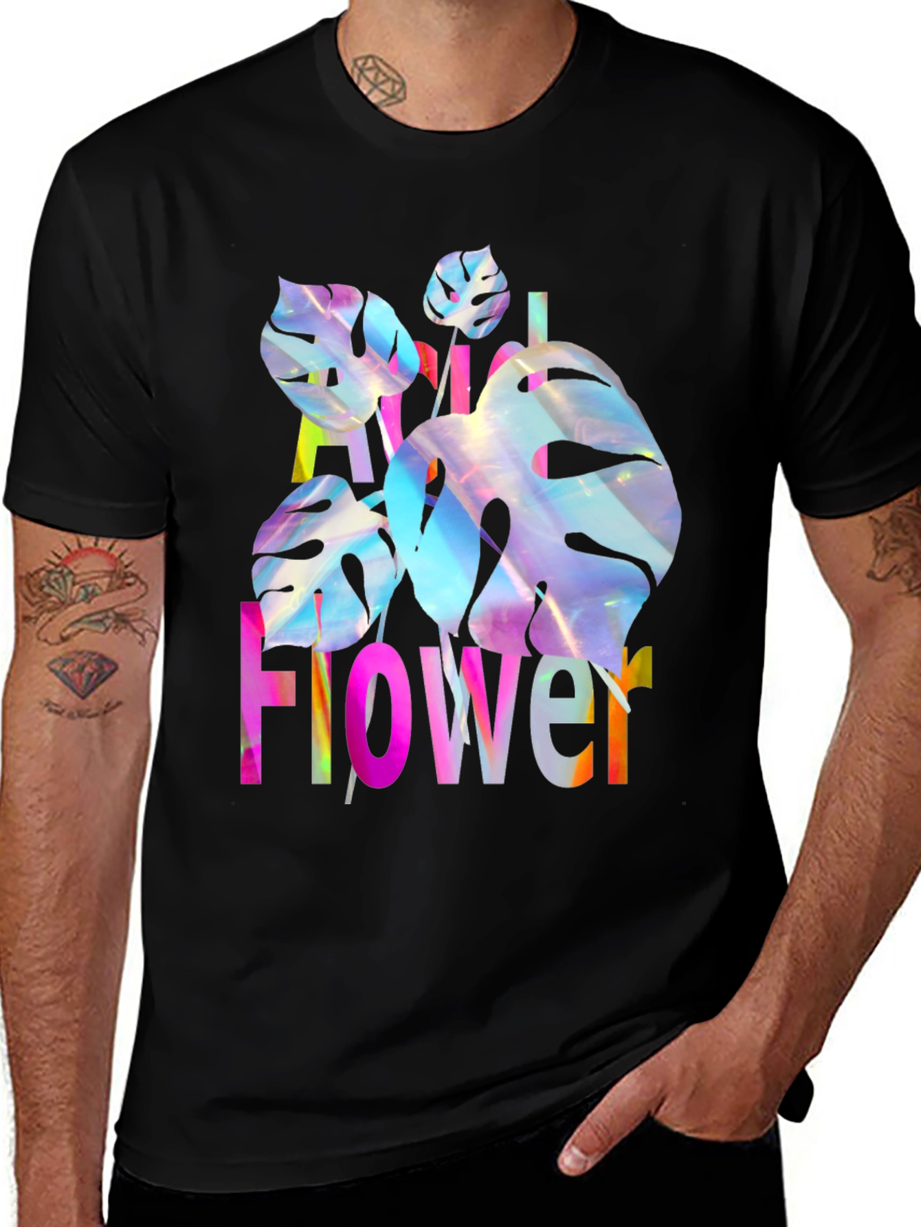 Floral Graphic Print Mens T-Shirt