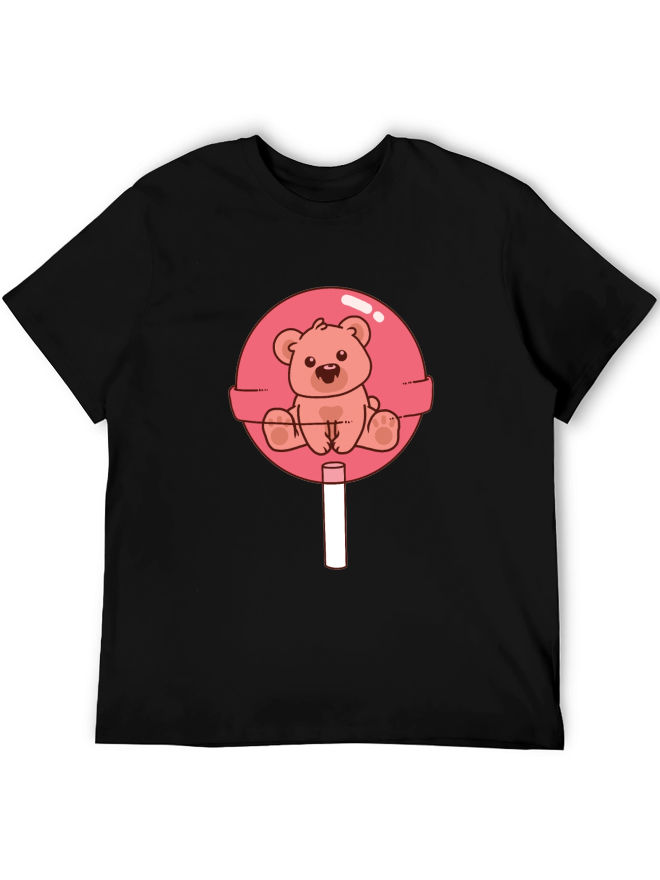 Teddy Bear Lollipop Graphic Tee - Black