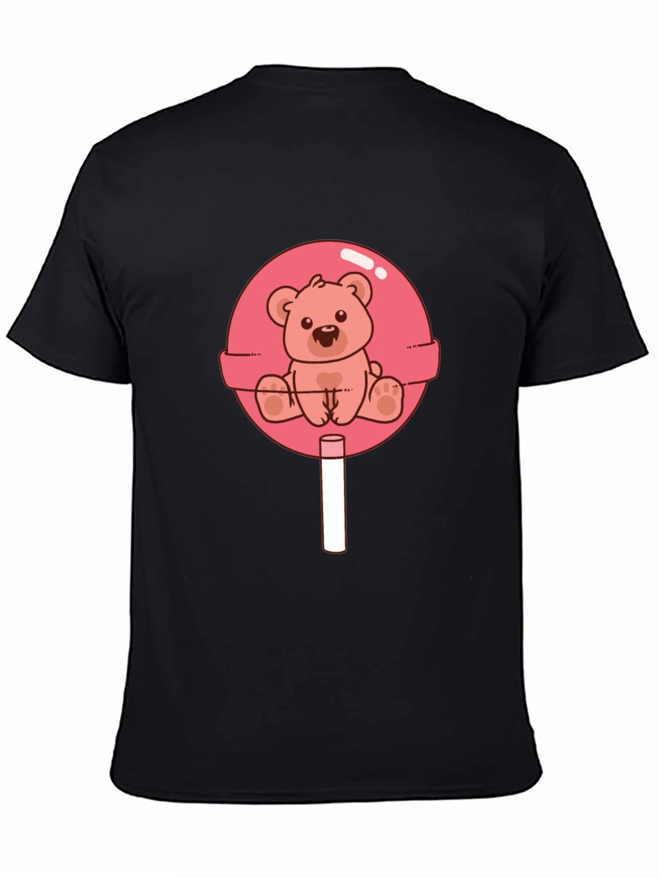 Teddy Bear Lollipop Graphic Tee - Black