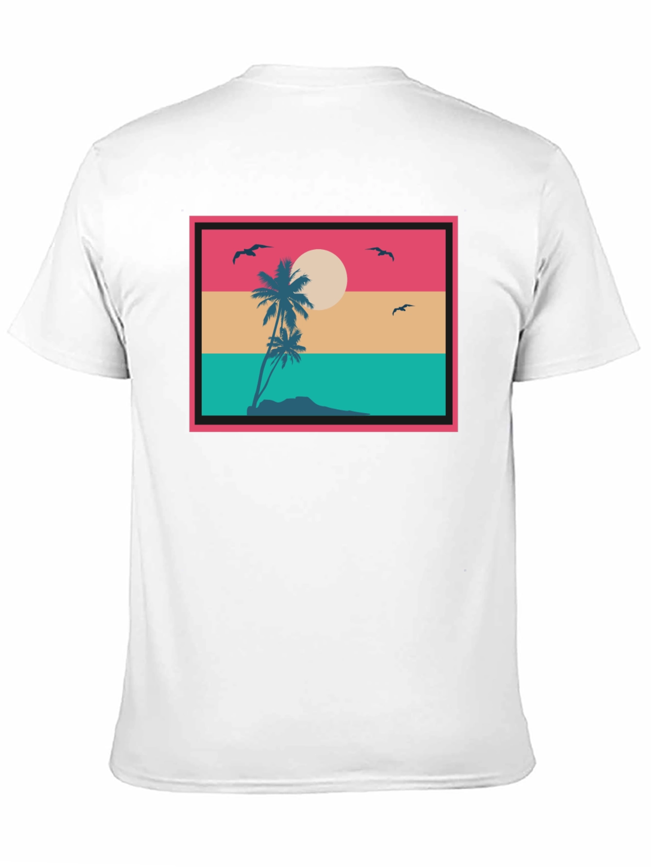 Retro Sunset Palm Tree Graphic T-Shirt