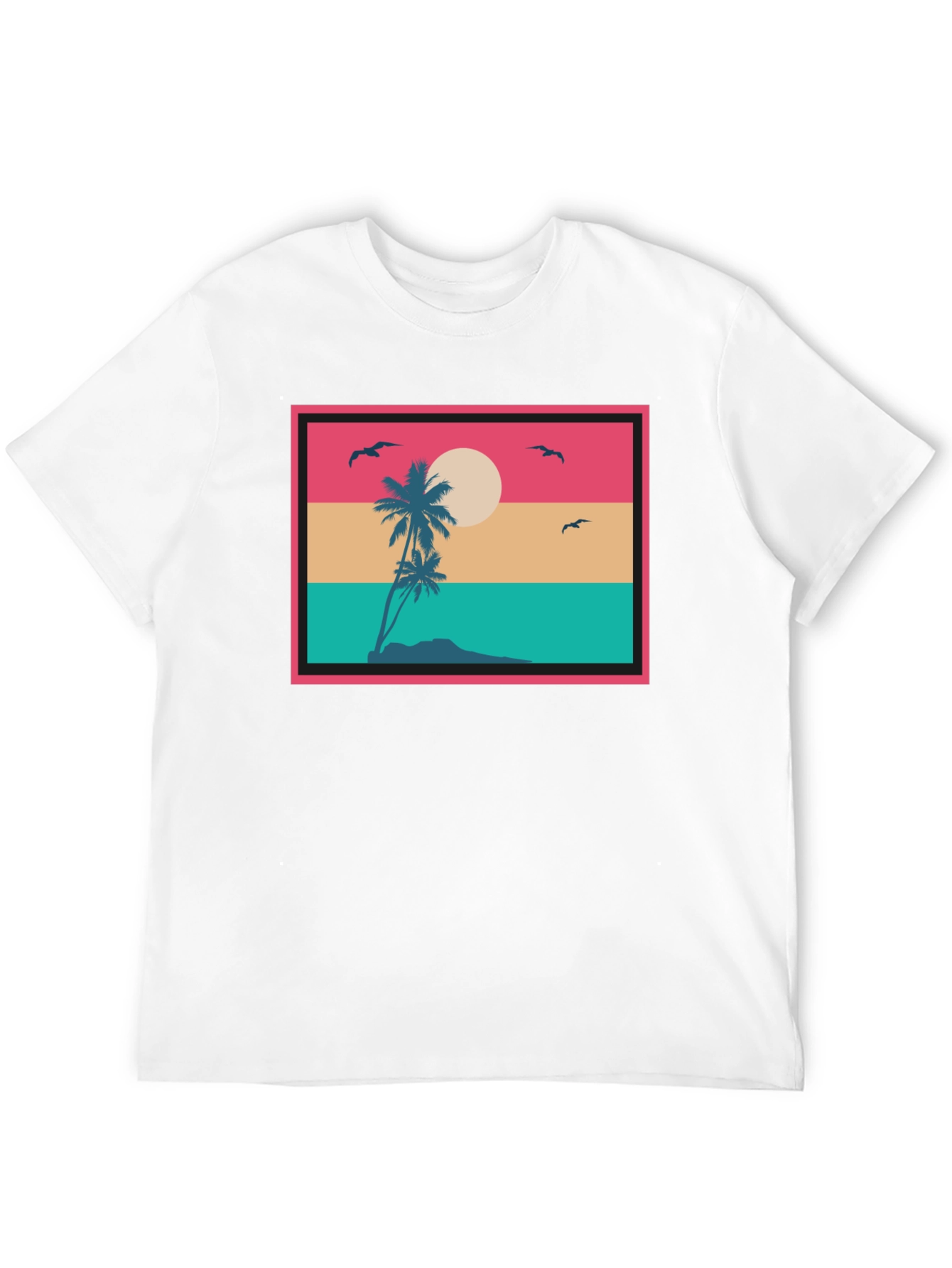 Retro Sunset Palm Tree Graphic T-Shirt
