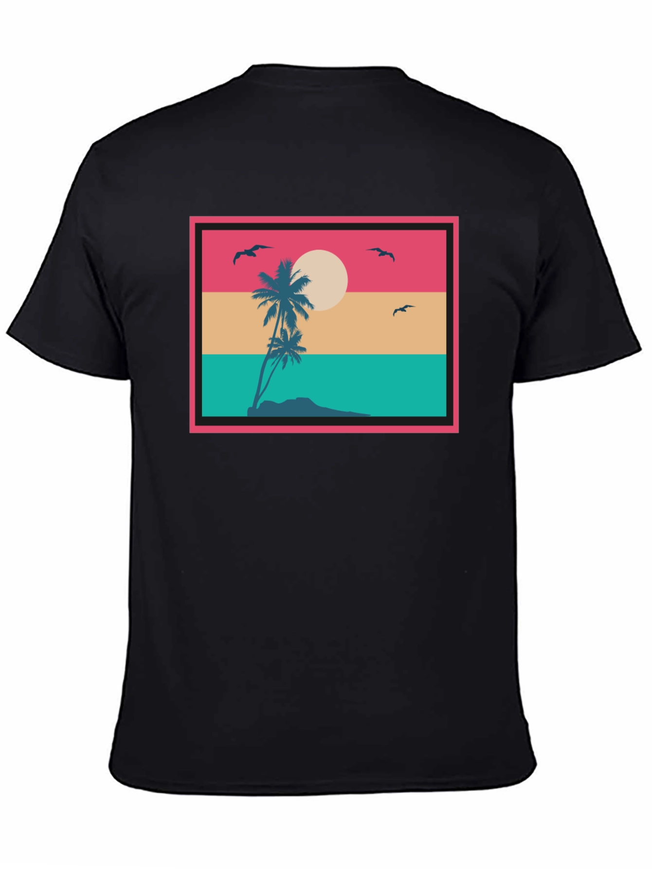 Retro Sunset Palm Tree Graphic T-Shirt