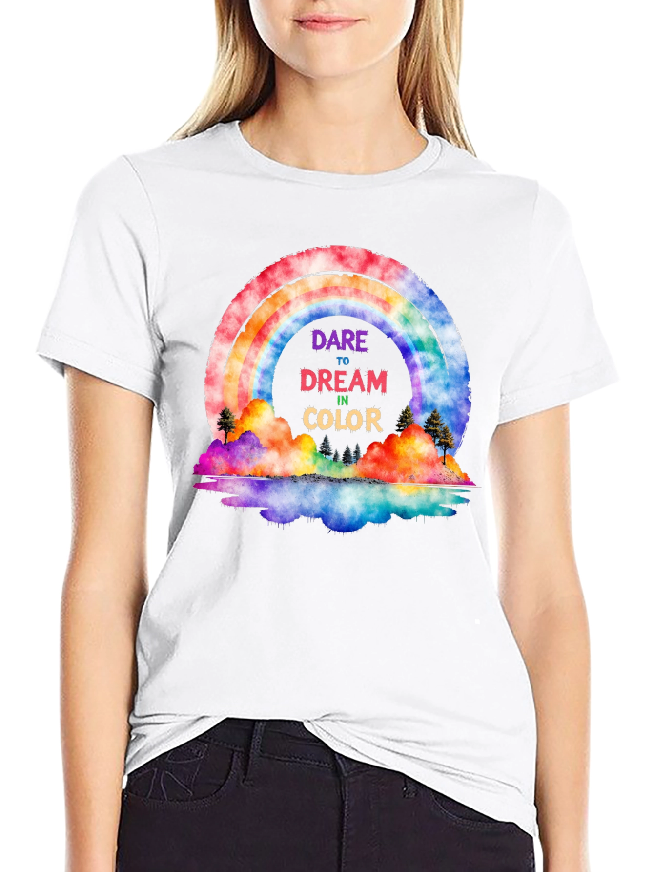Dare to Dream Rainbow Graphic Tee