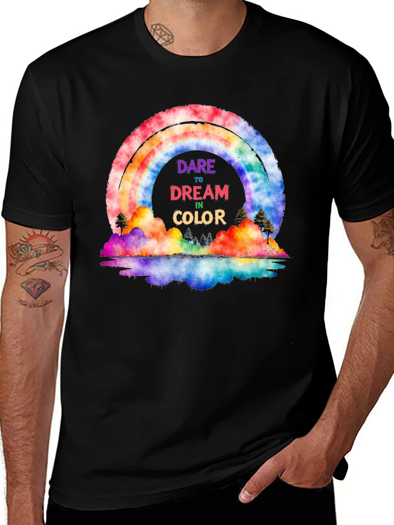 Dare to Dream Rainbow Graphic Tee