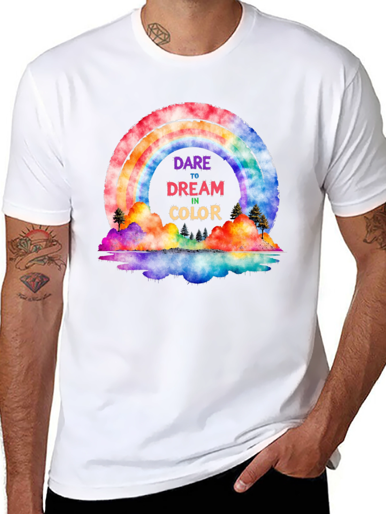 Dare to Dream Rainbow Graphic Tee