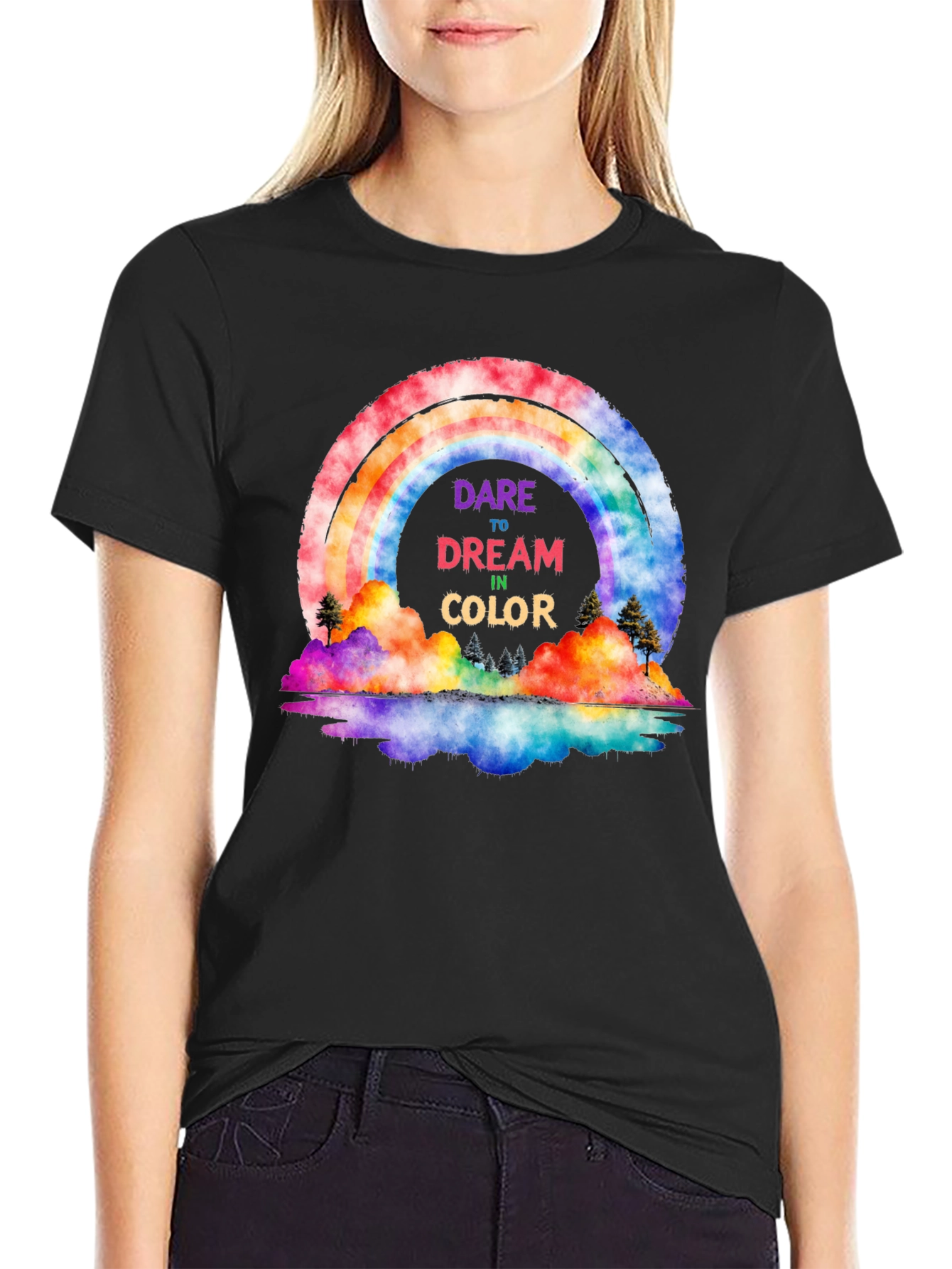 Dare to Dream Rainbow Graphic Tee