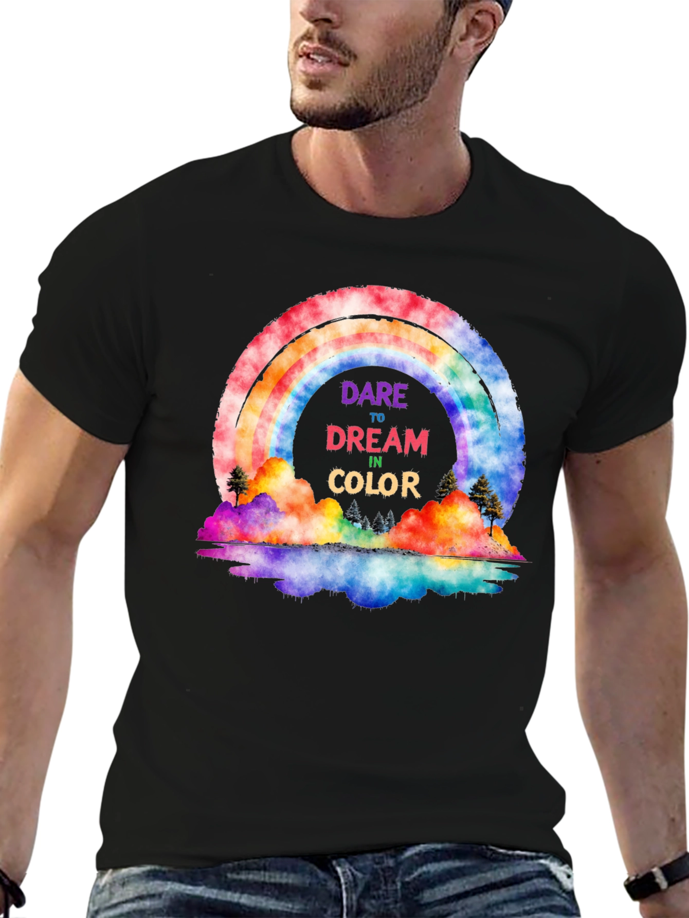 Dare to Dream Rainbow Graphic Tee