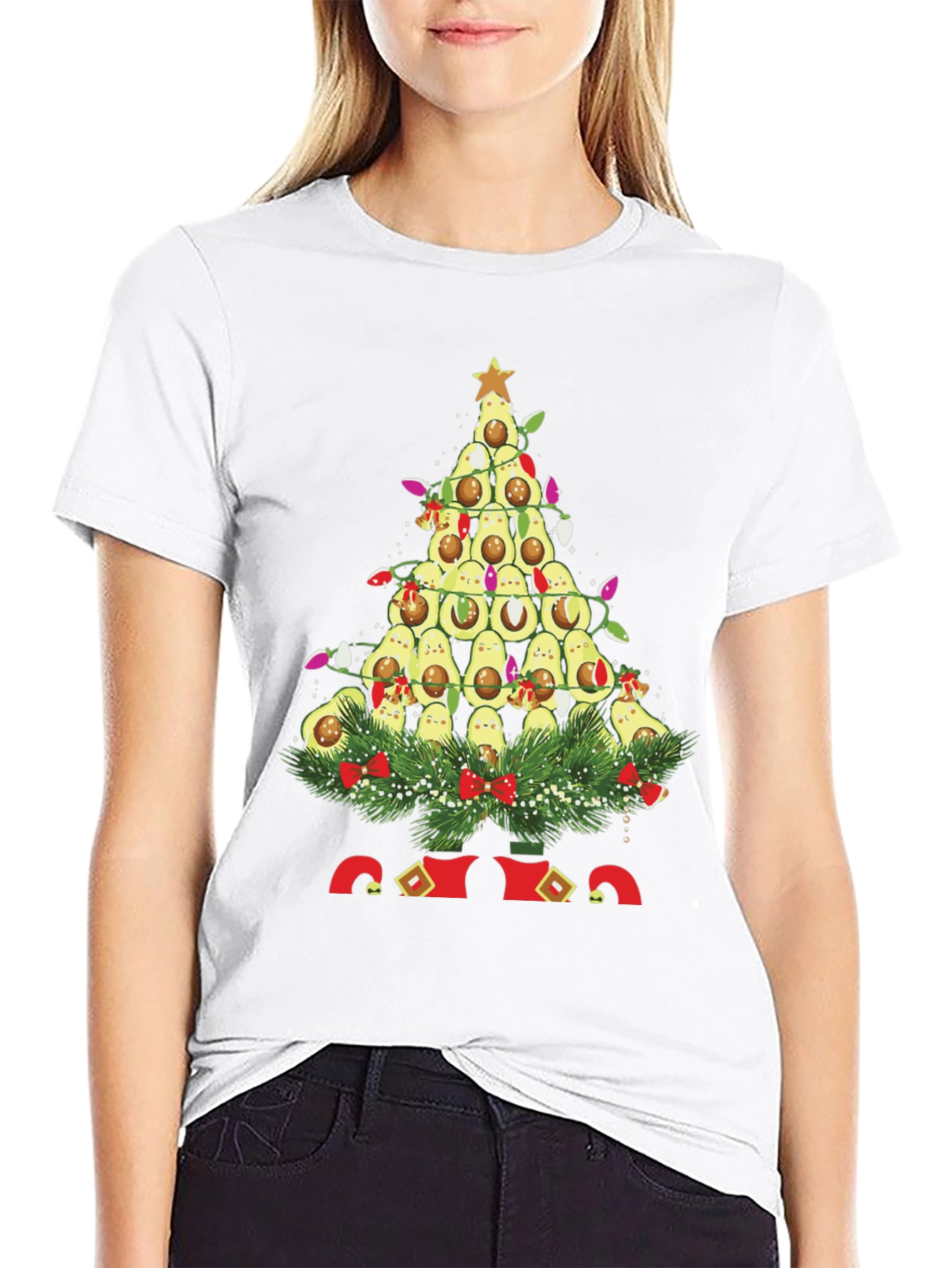 Avocado Christmas Tree Graphic Tee