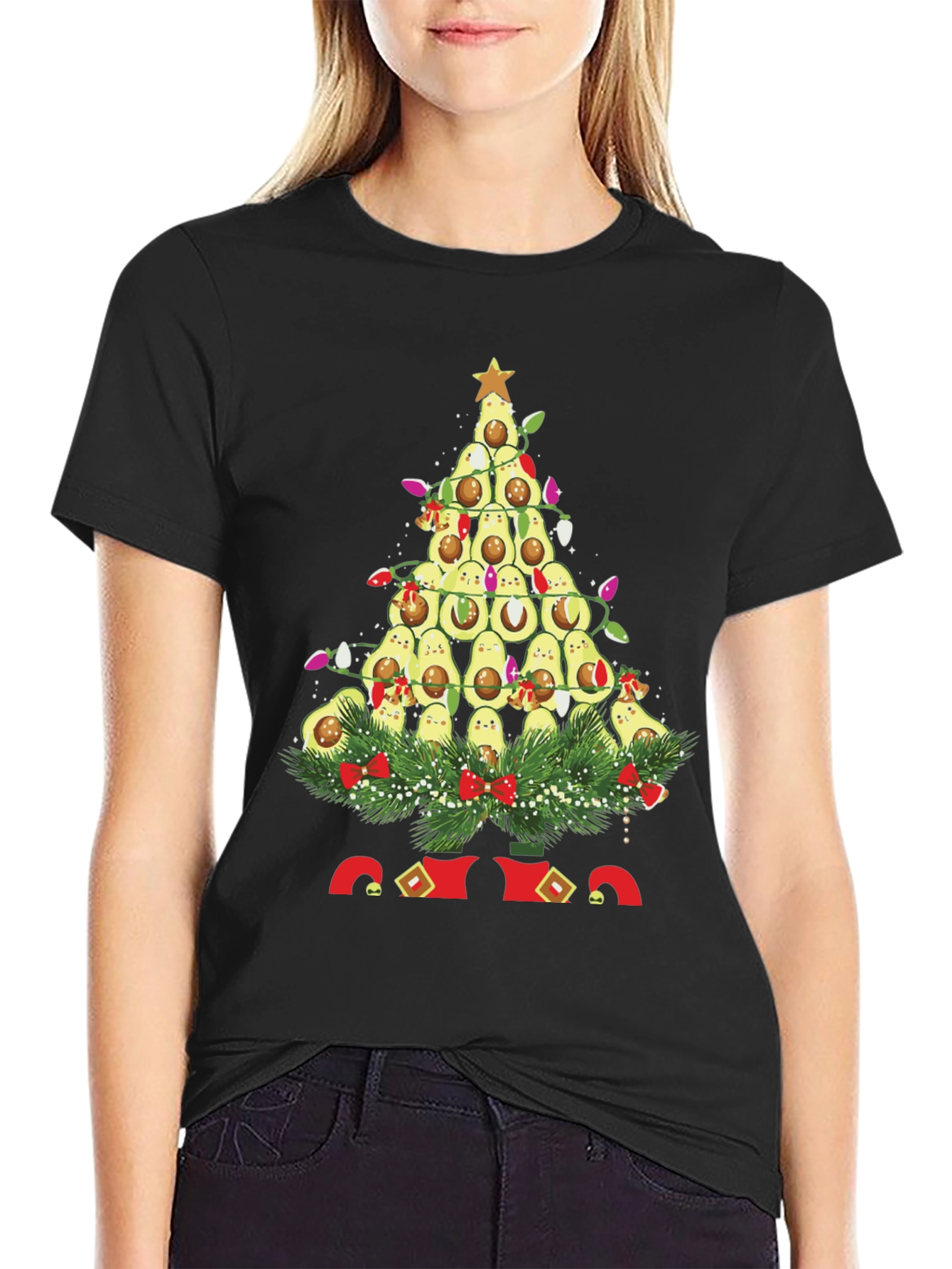 Avocado Christmas Tree Graphic Tee