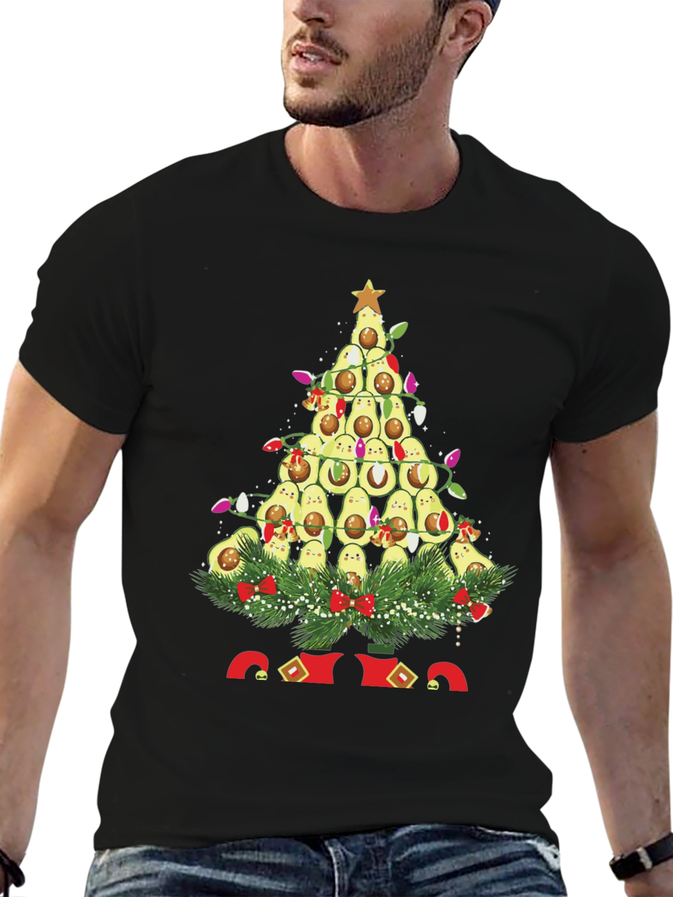 Avocado Christmas Tree Graphic Tee
