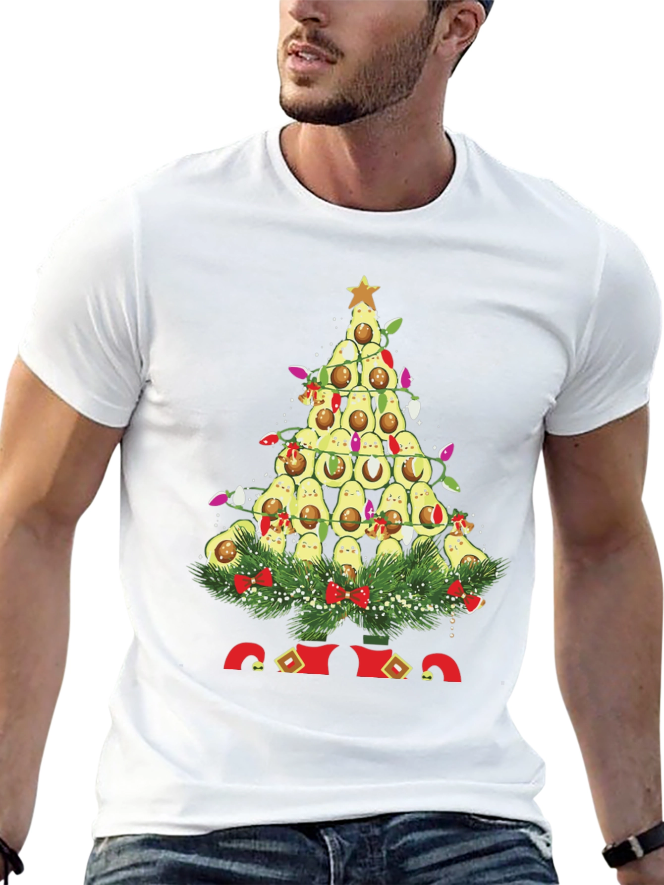 Avocado Christmas Tree Graphic Tee