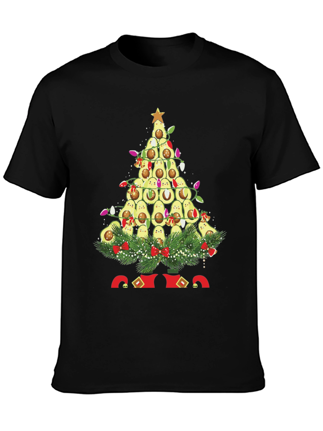 Avocado Christmas Tree Graphic Tee