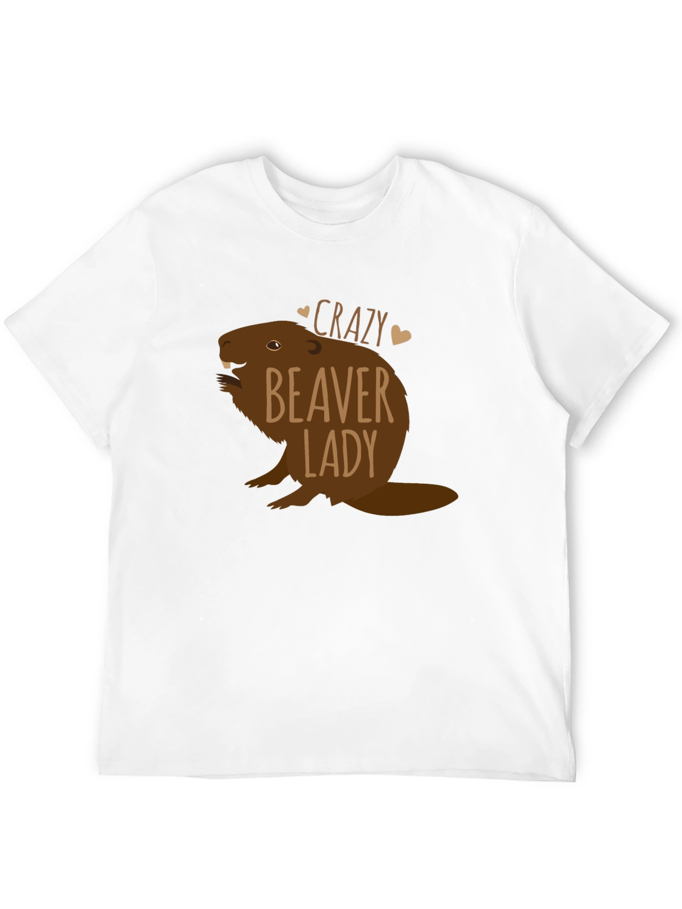 Crazy Beaver Lady Black T-Shirt
