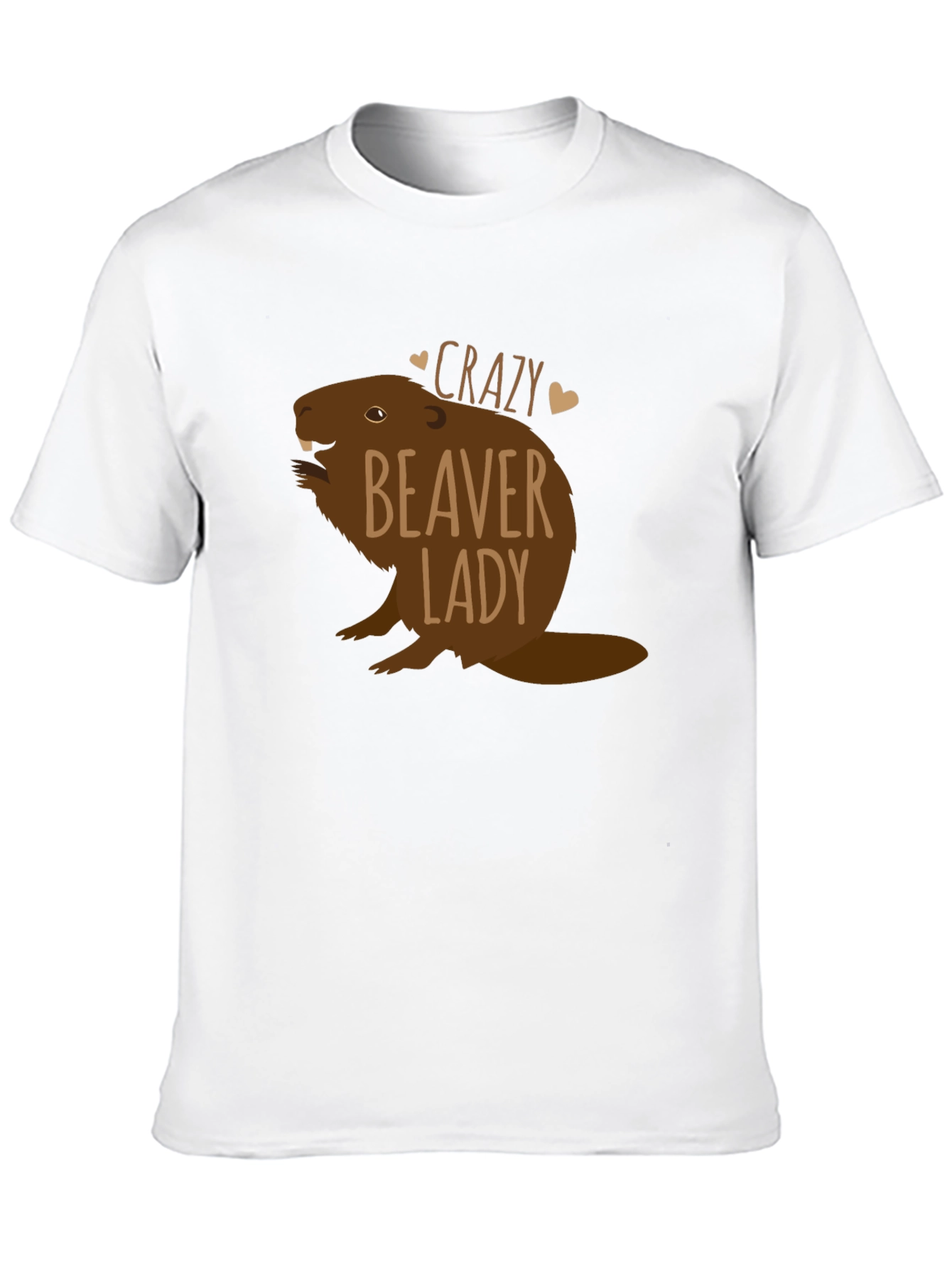 Crazy Beaver Lady Black T-Shirt