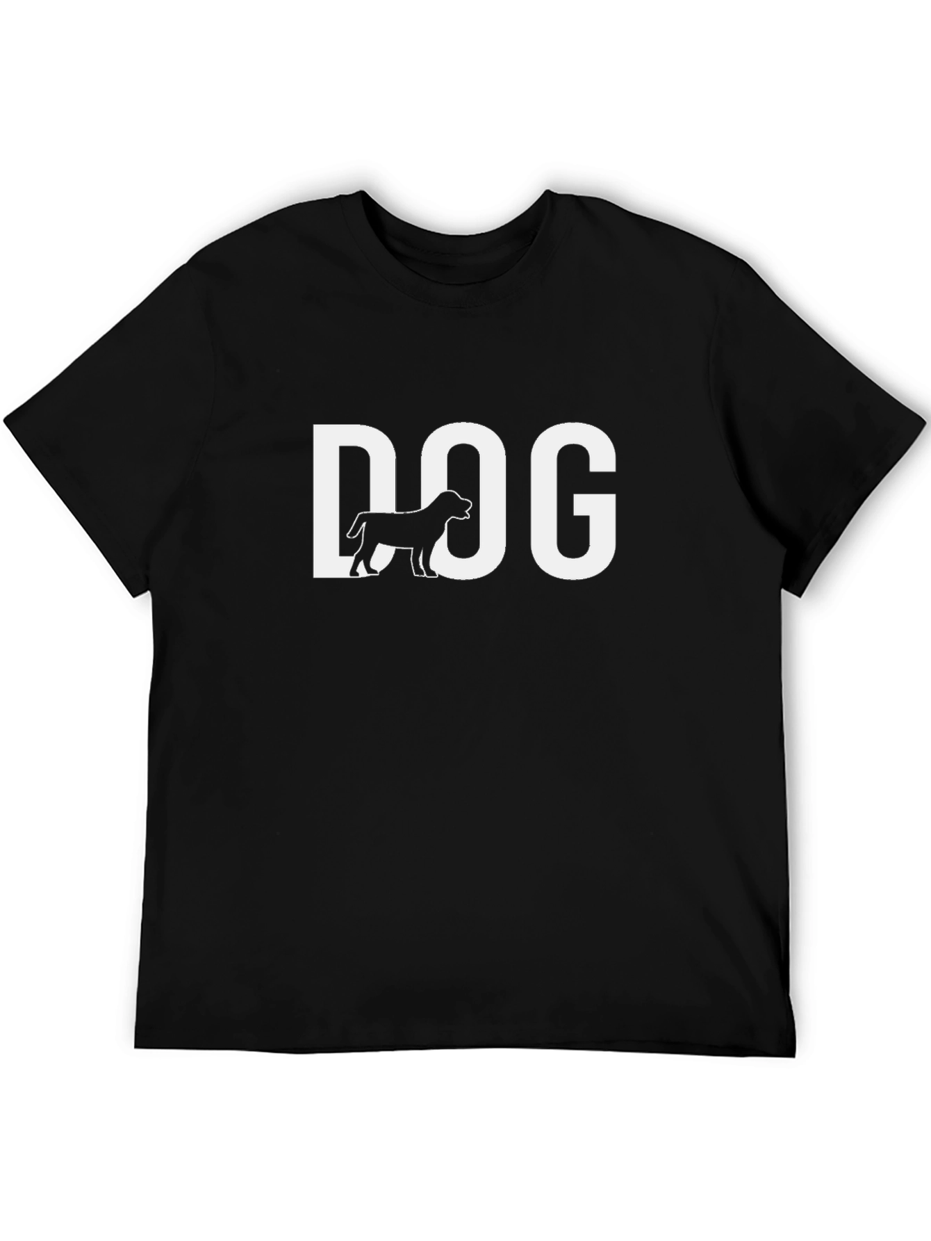 Dog Graphic Tee - Black Cotton Casual T-Shirt