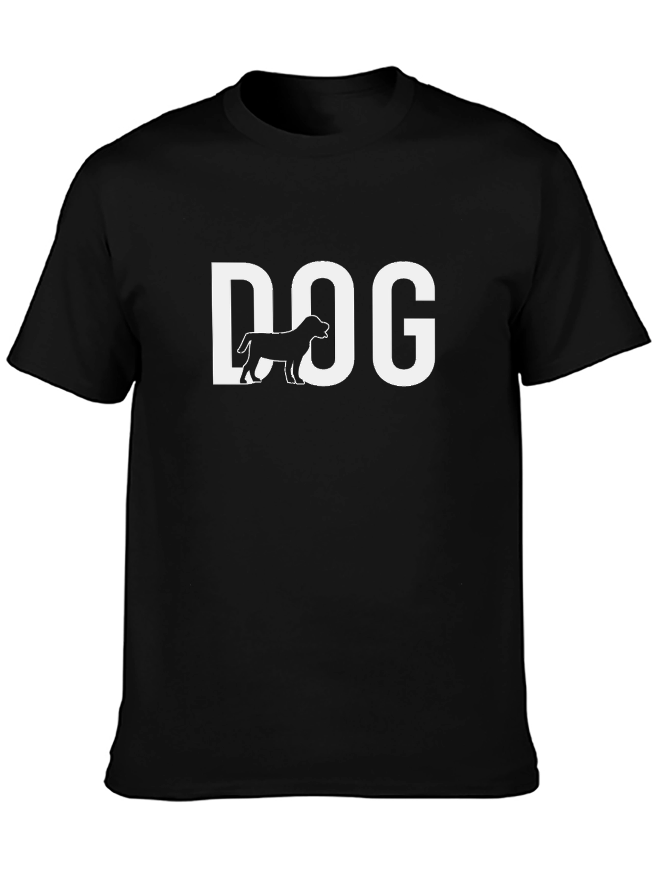 Dog Graphic Tee - Black Cotton Casual T-Shirt