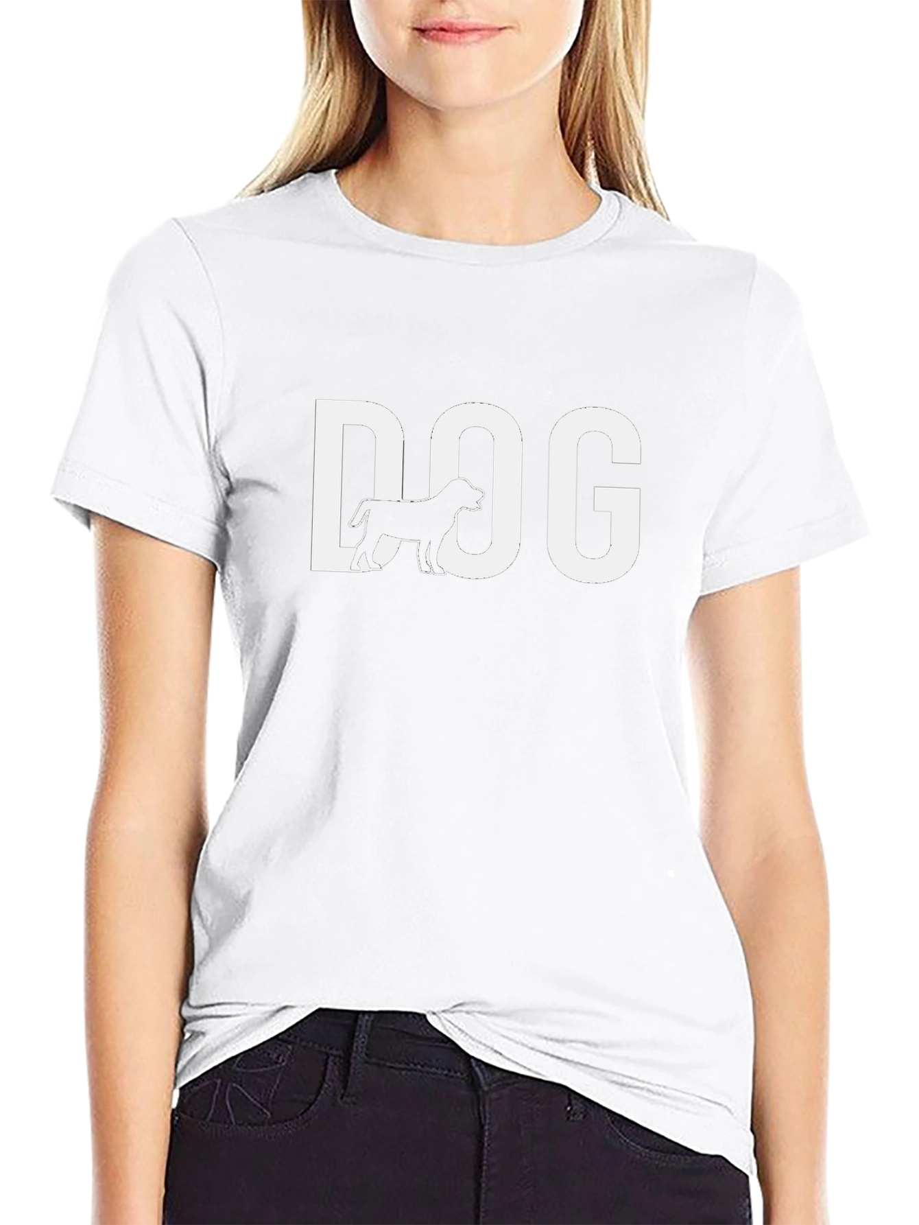 Dog Graphic Tee - Black Cotton Casual T-Shirt