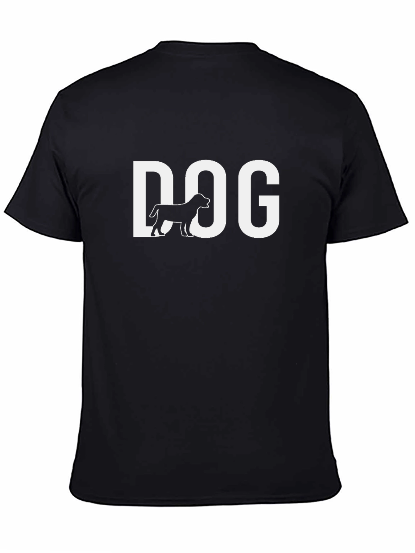 Dog Graphic Tee - Black Cotton Casual T-Shirt