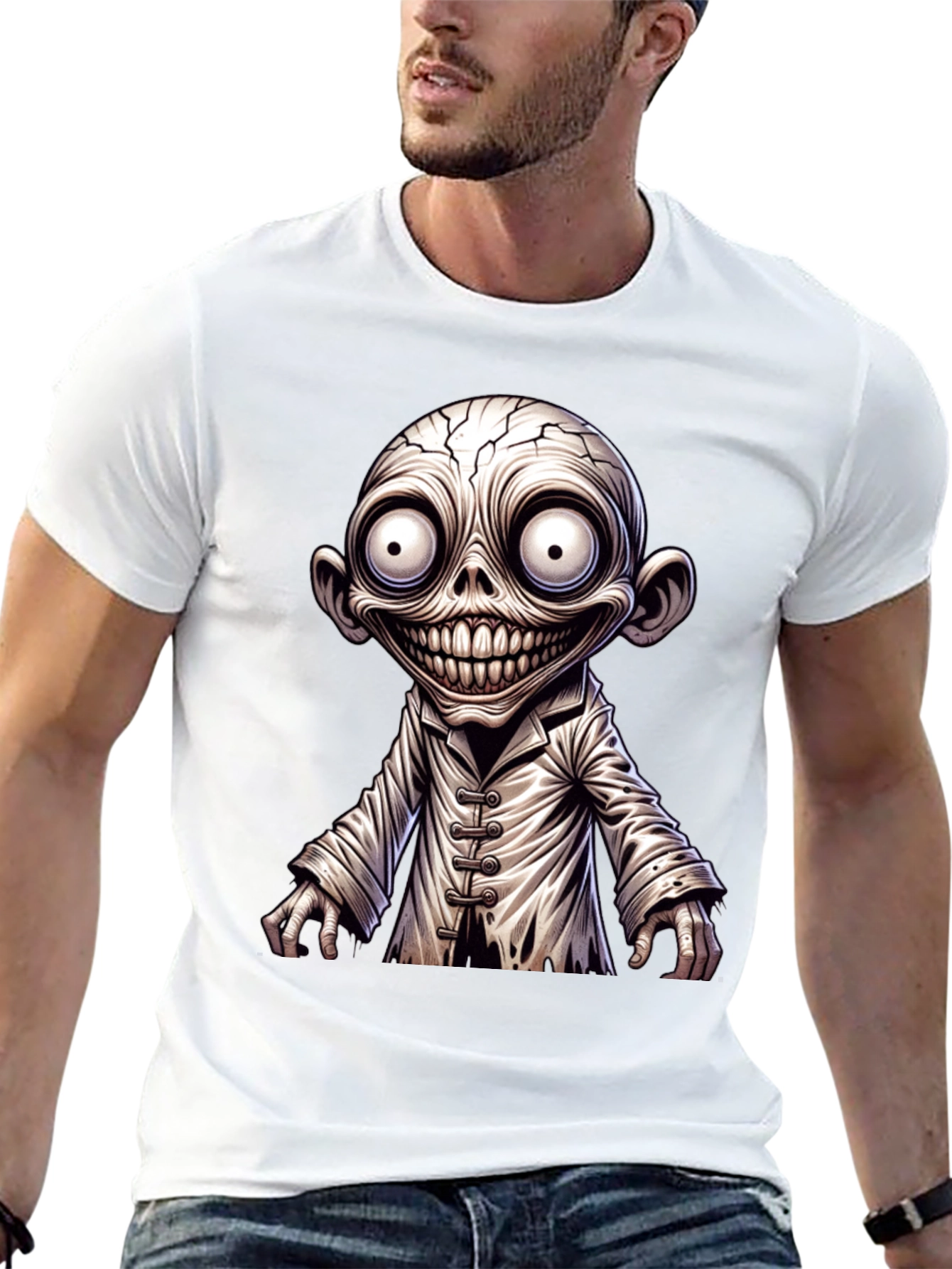 Creepy Cartoon Character Graphic T-Shirt