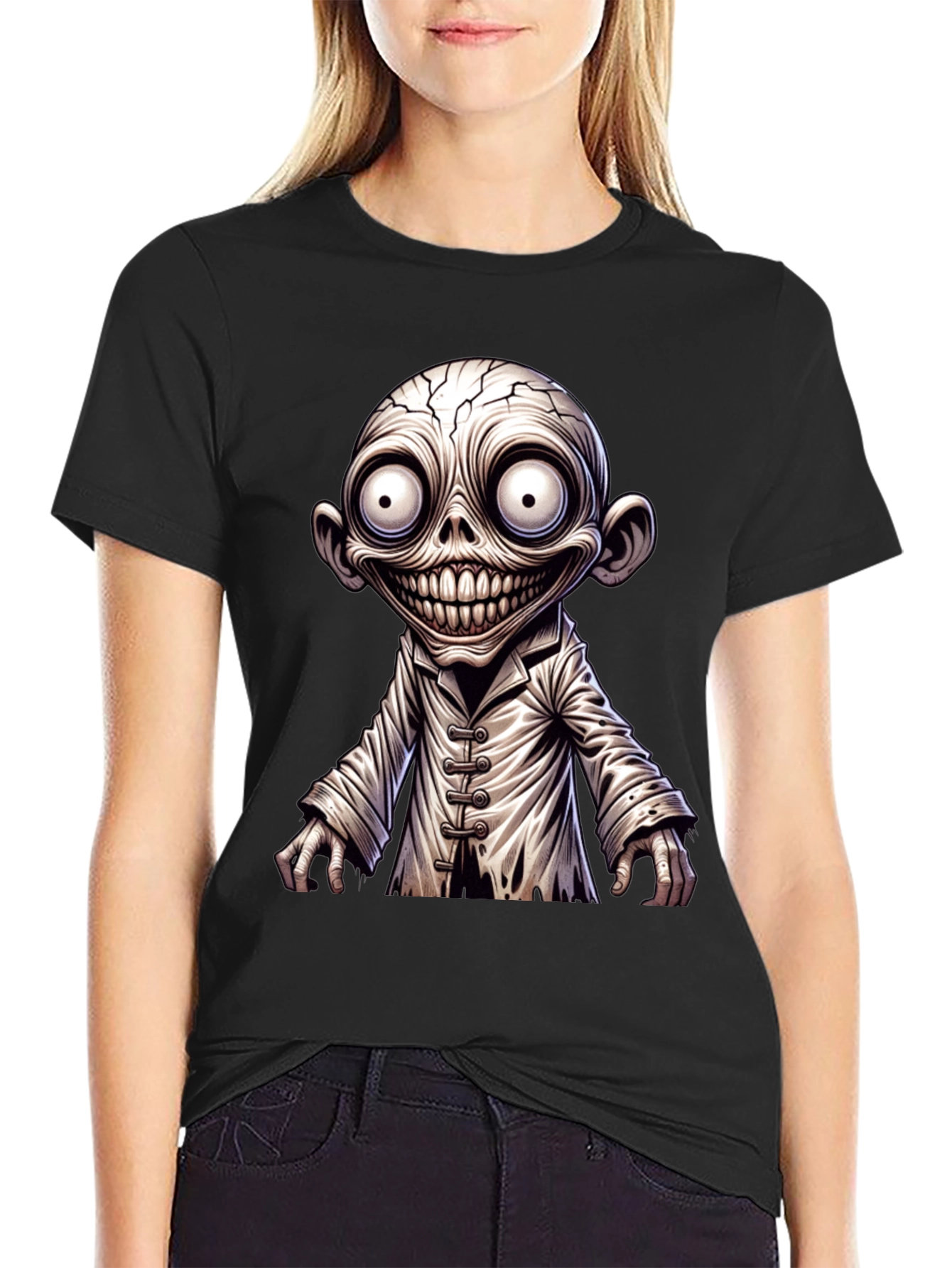 Creepy Cartoon Character Graphic T-Shirt