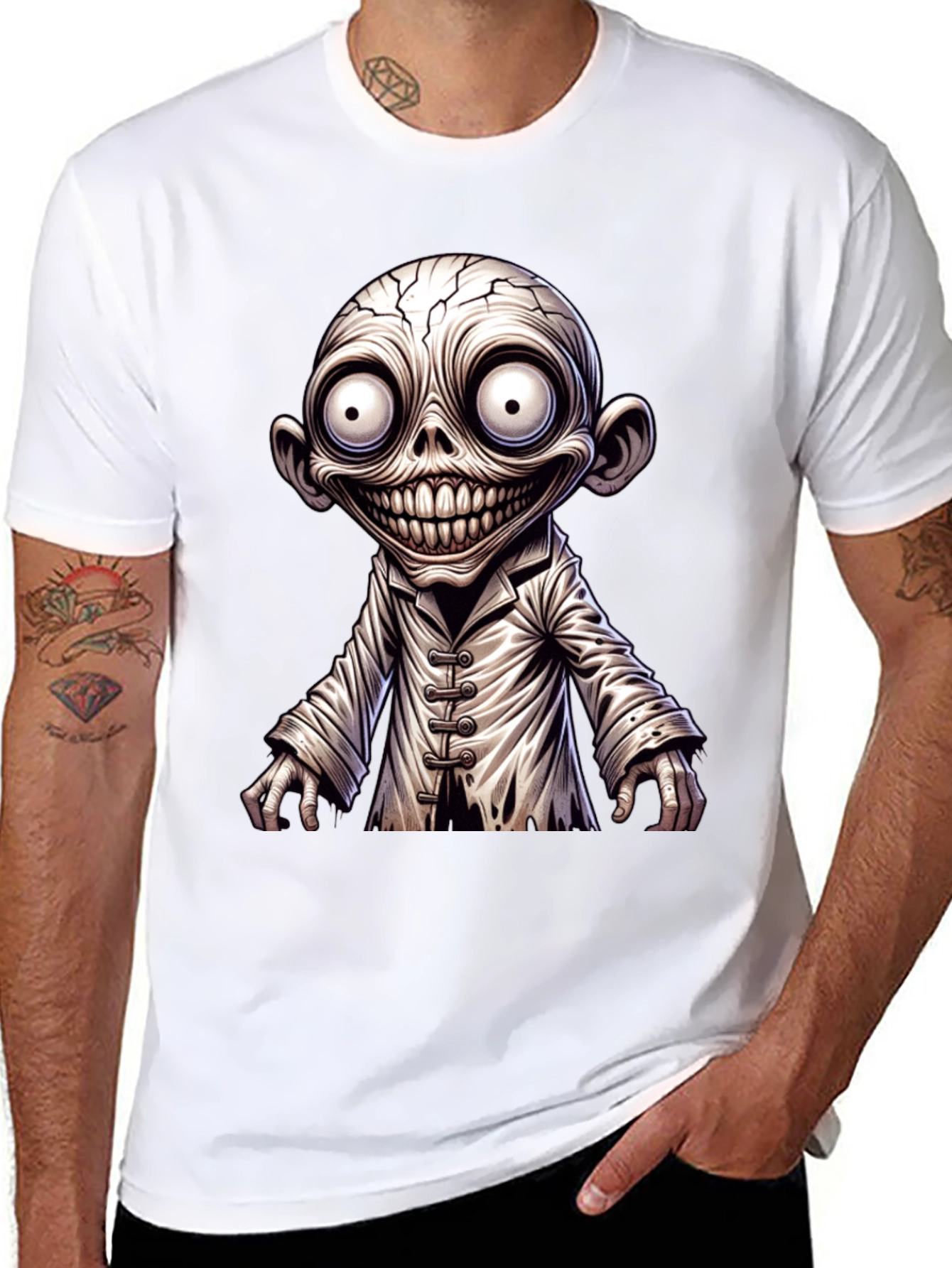 Creepy Cartoon Character Graphic T-Shirt