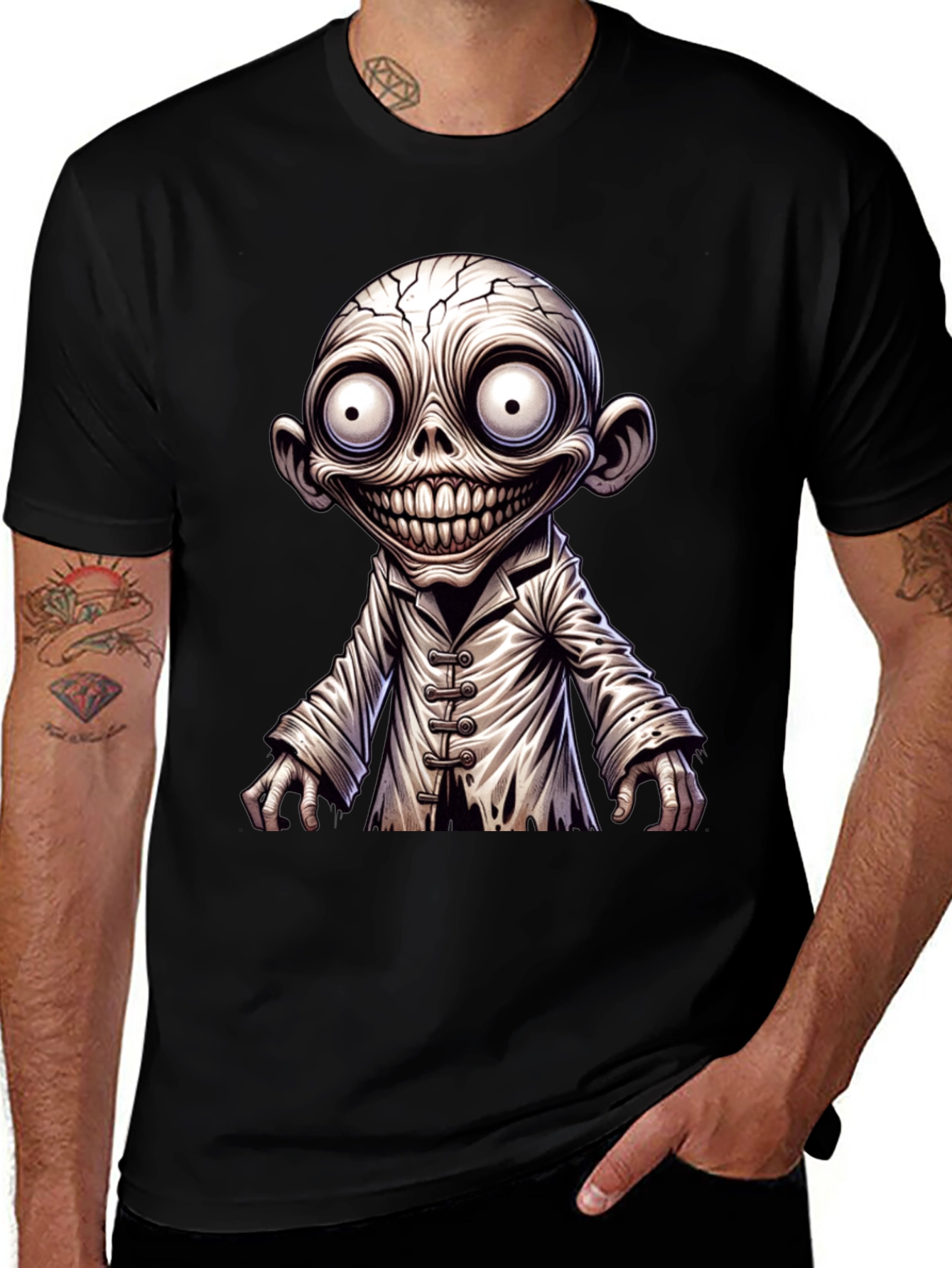 Creepy Cartoon Character Graphic T-Shirt