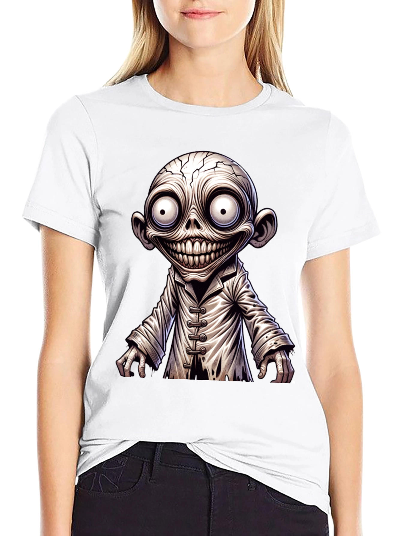 Creepy Cartoon Character Graphic T-Shirt