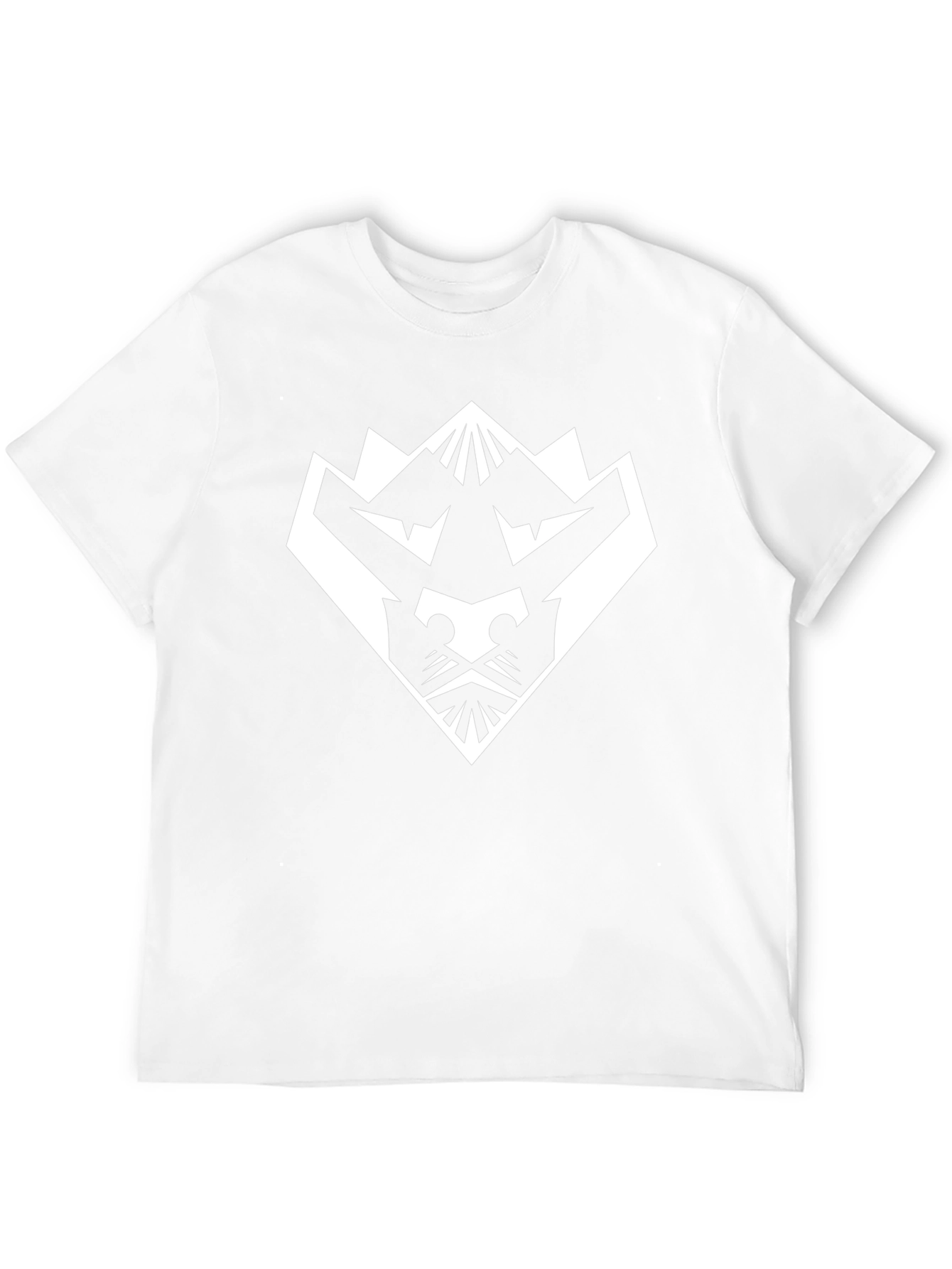 Geometric Lion Graphic Tee - Black