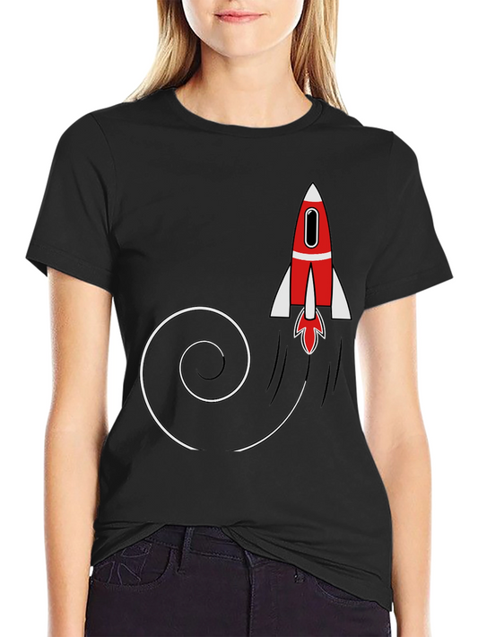 Rocket Launch Mens Black Graphic T-Shirt