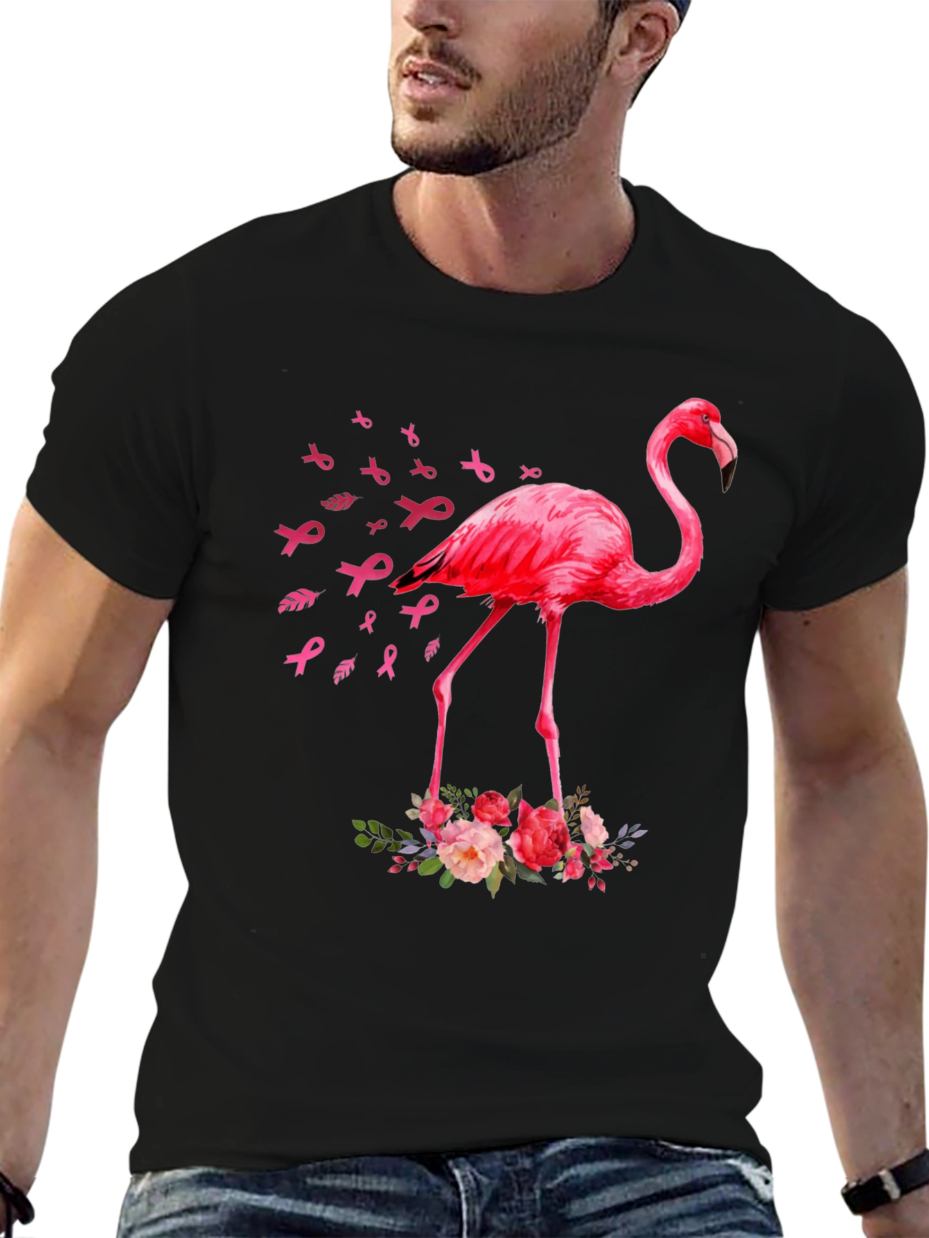Pink Flamingo Breast Cancer Awareness T-Shirt