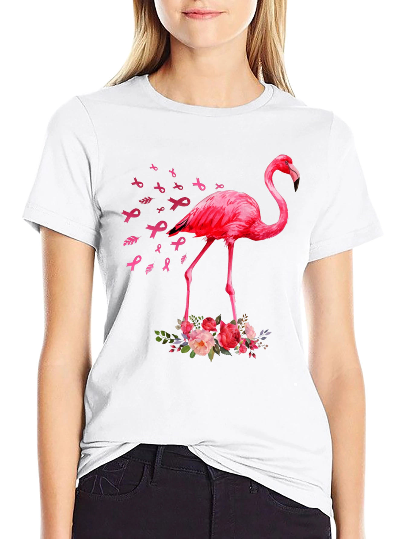 Pink Flamingo Breast Cancer Awareness T-Shirt