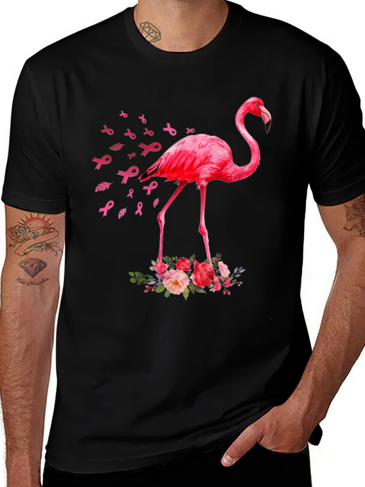 Pink Flamingo Breast Cancer Awareness T-Shirt