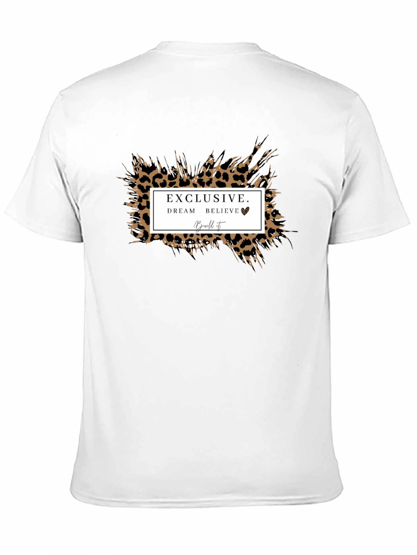 Exclusive Dream Believe Leopard Print Graphic Tee