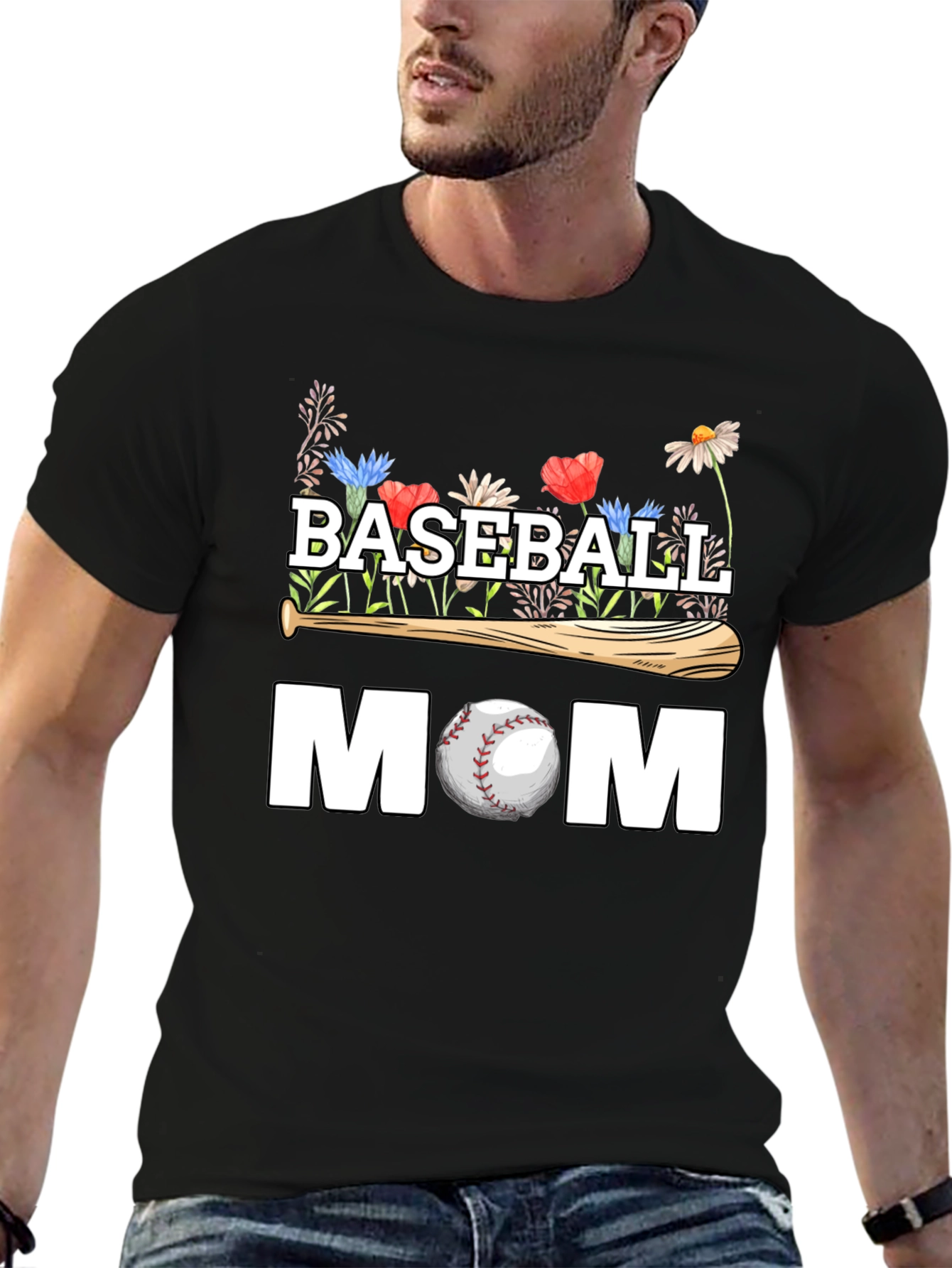 Baseball Mom Floral T-Shirt
