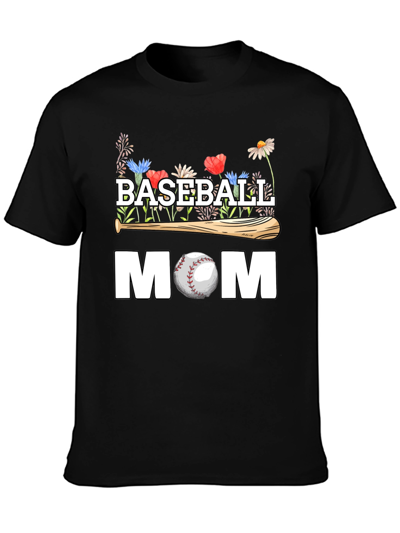 Baseball Mom Floral T-Shirt