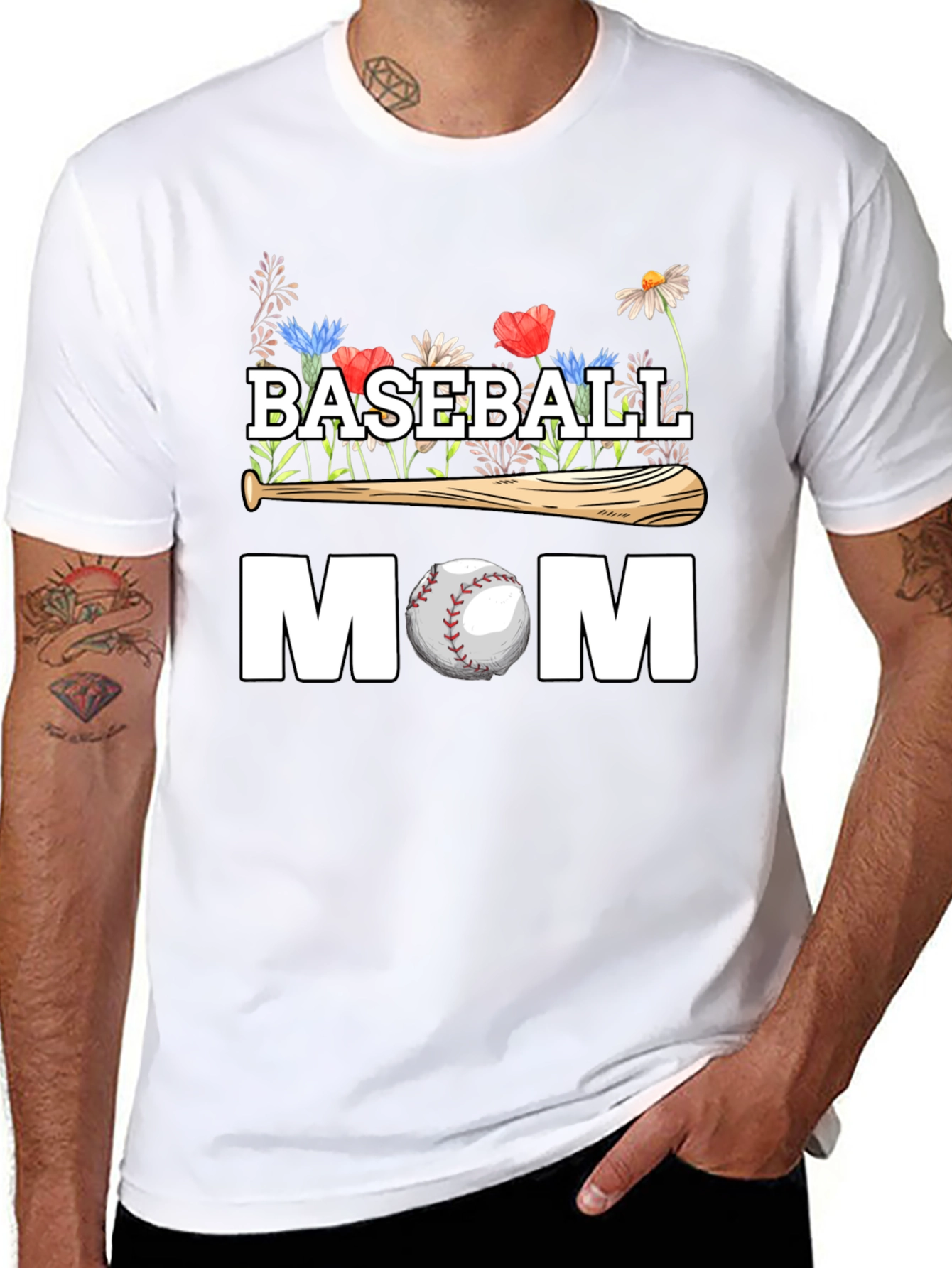 Baseball Mom Floral T-Shirt