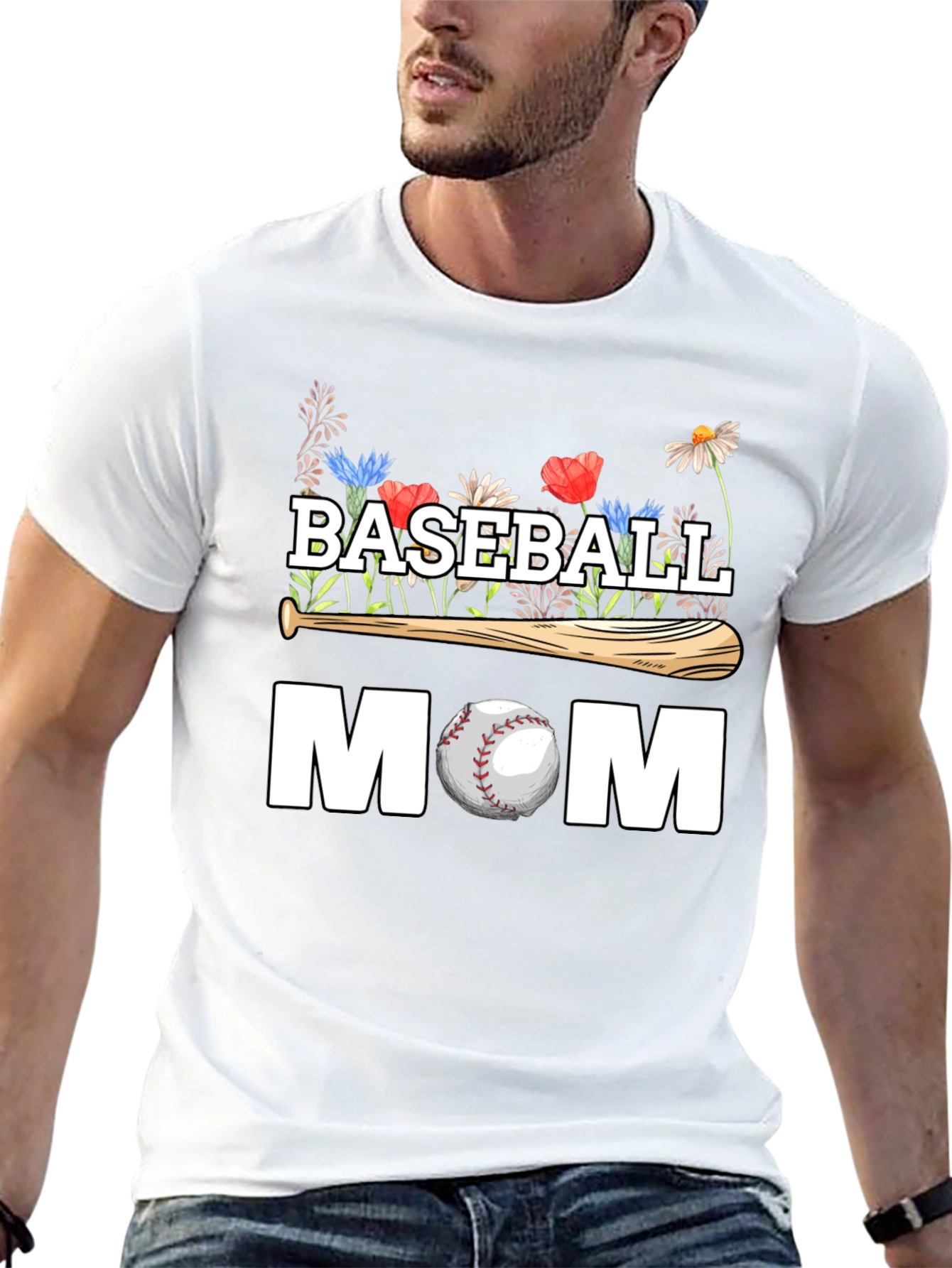 Baseball Mom Floral T-Shirt