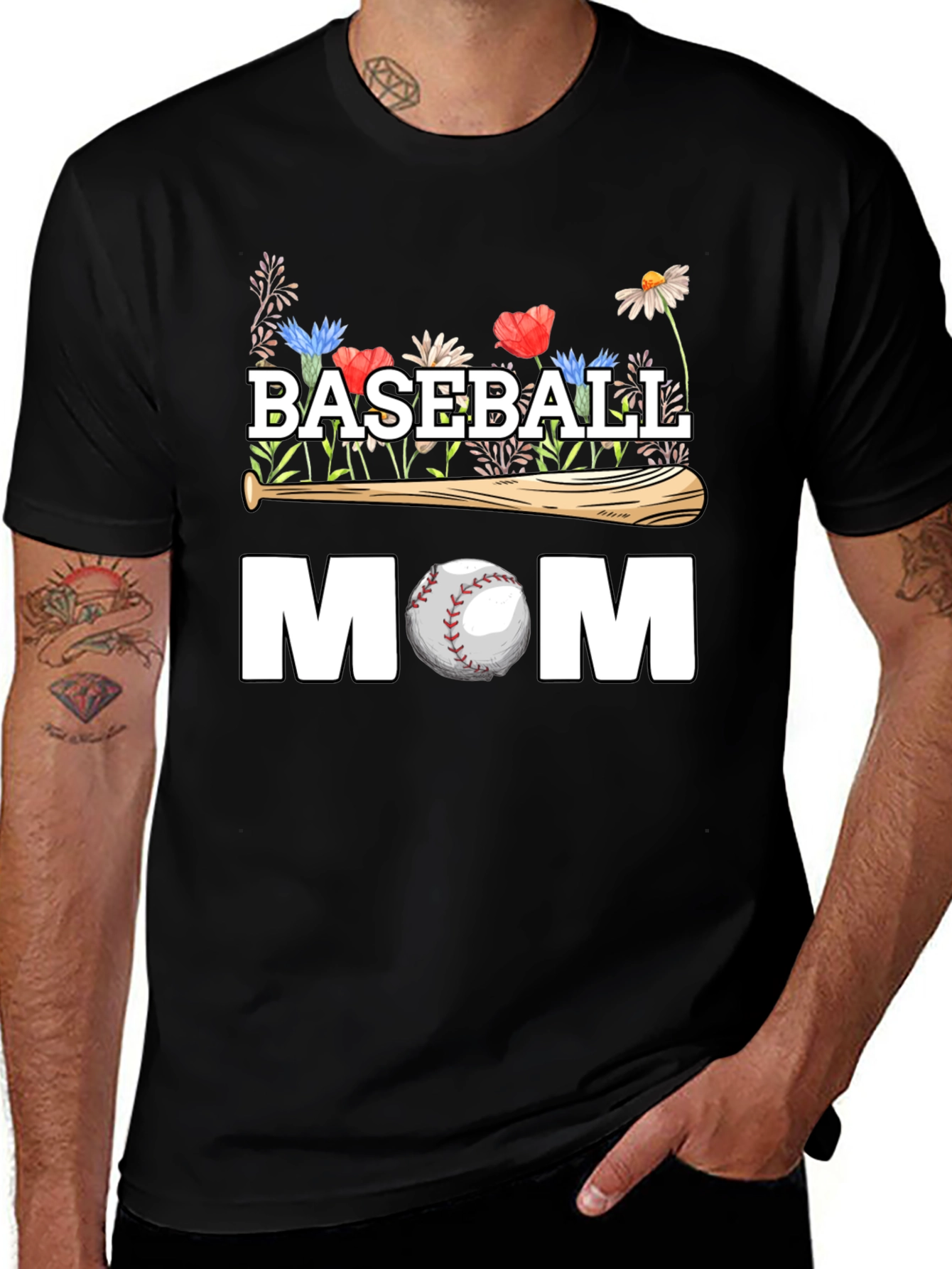 Baseball Mom Floral T-Shirt