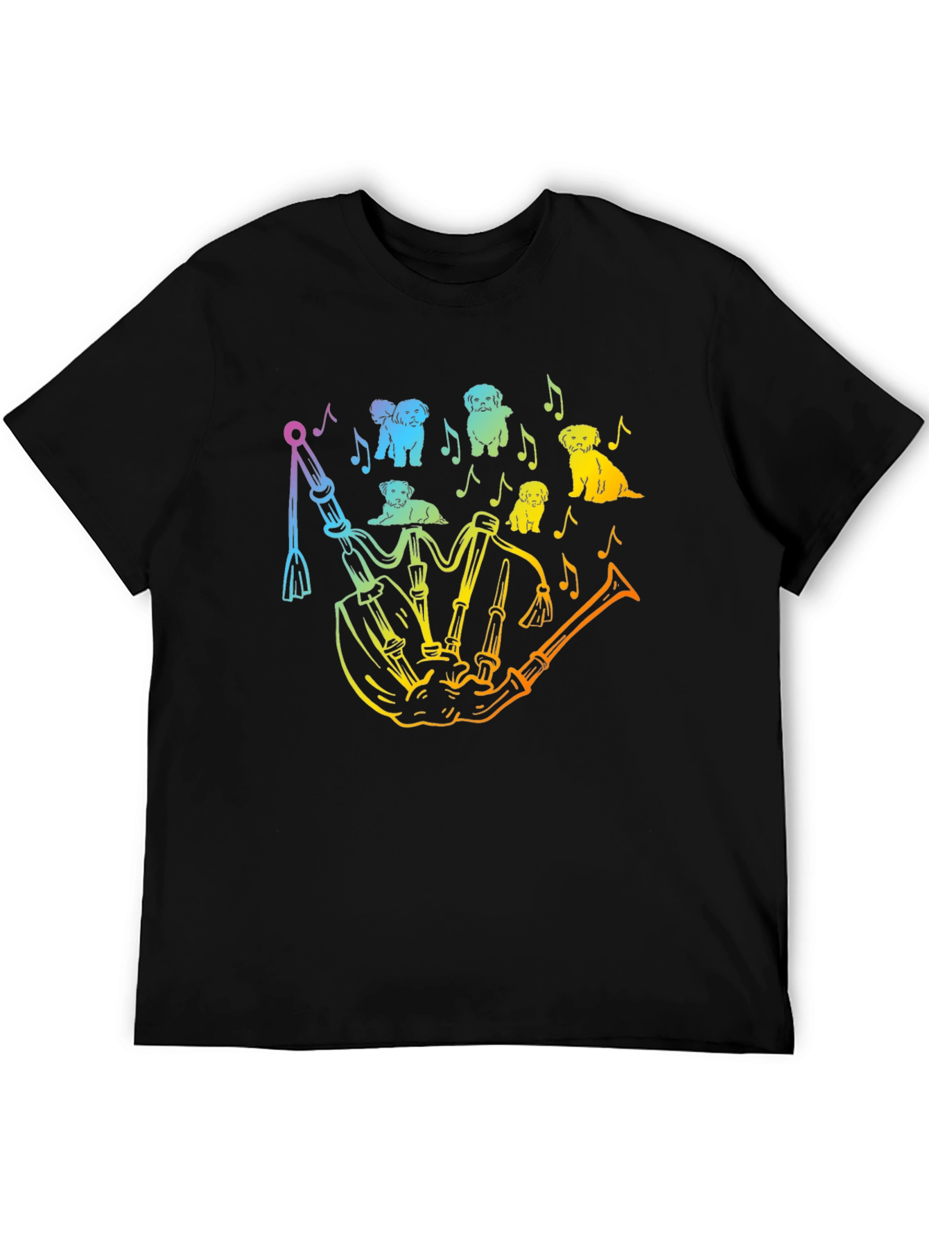 Dog Lover Rainbow Bagpipe T-Shirt