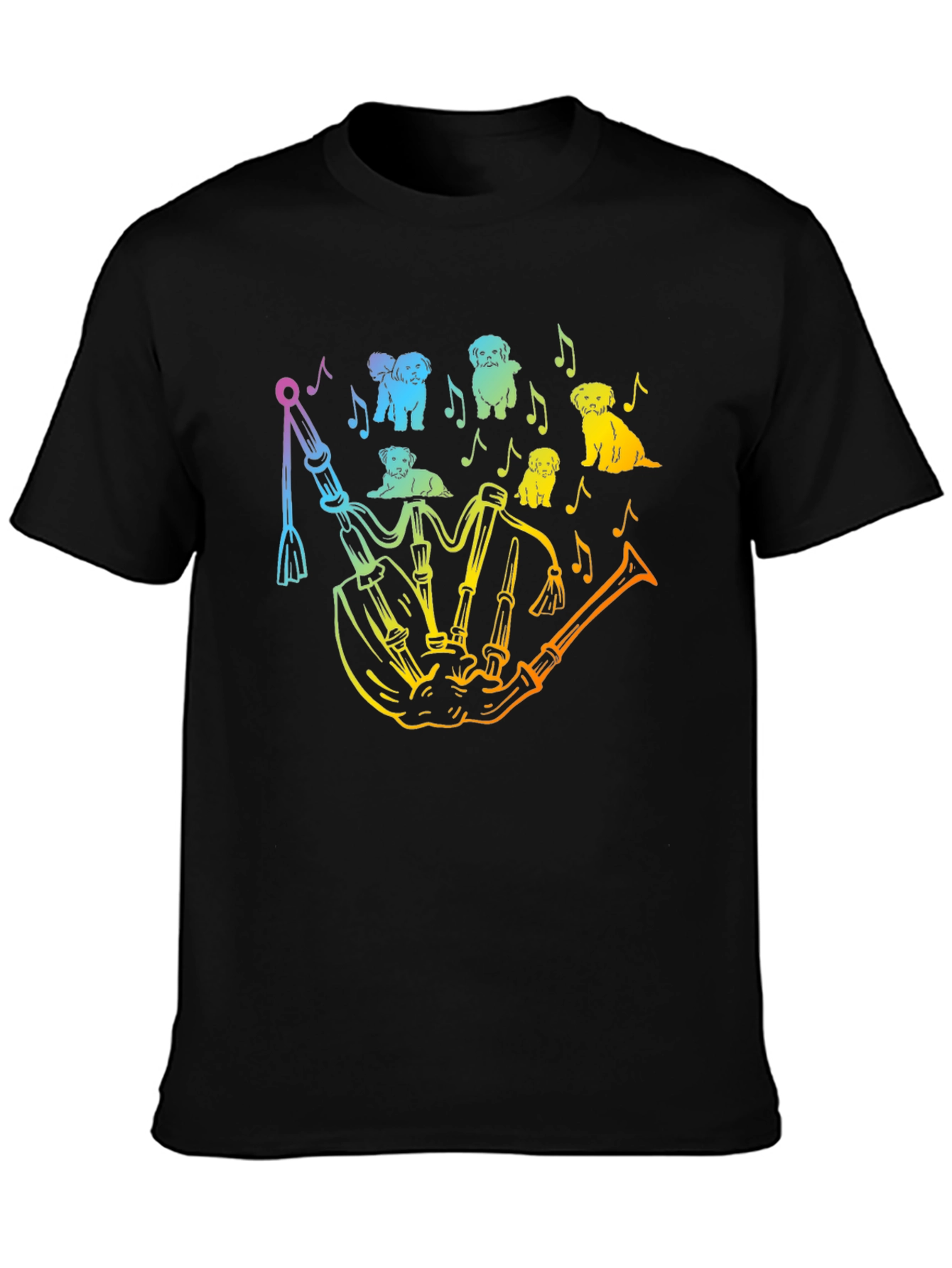 Dog Lover Rainbow Bagpipe T-Shirt