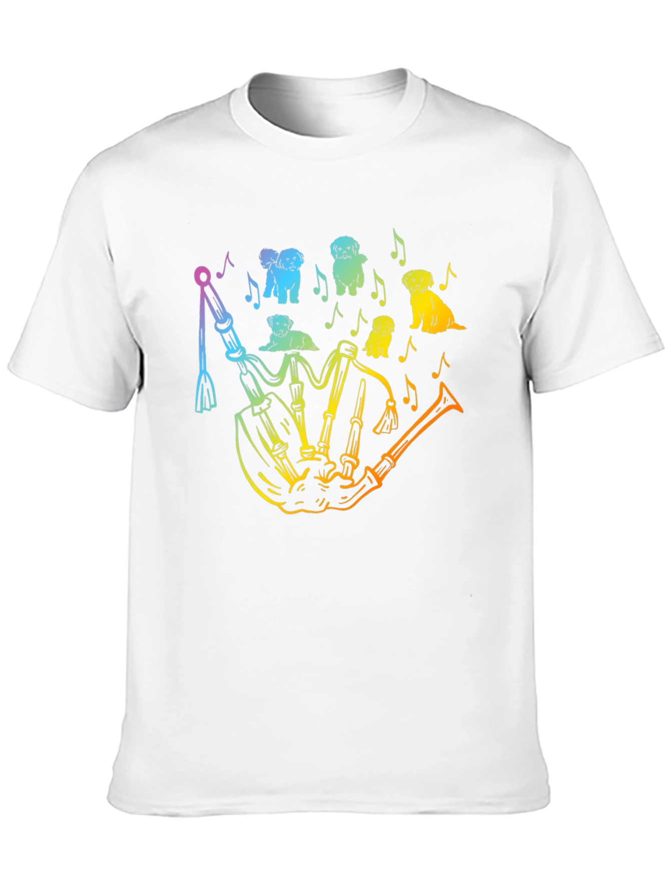 Dog Lover Rainbow Bagpipe T-Shirt