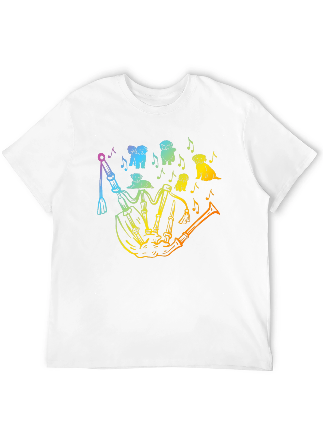 Dog Lover Rainbow Bagpipe T-Shirt