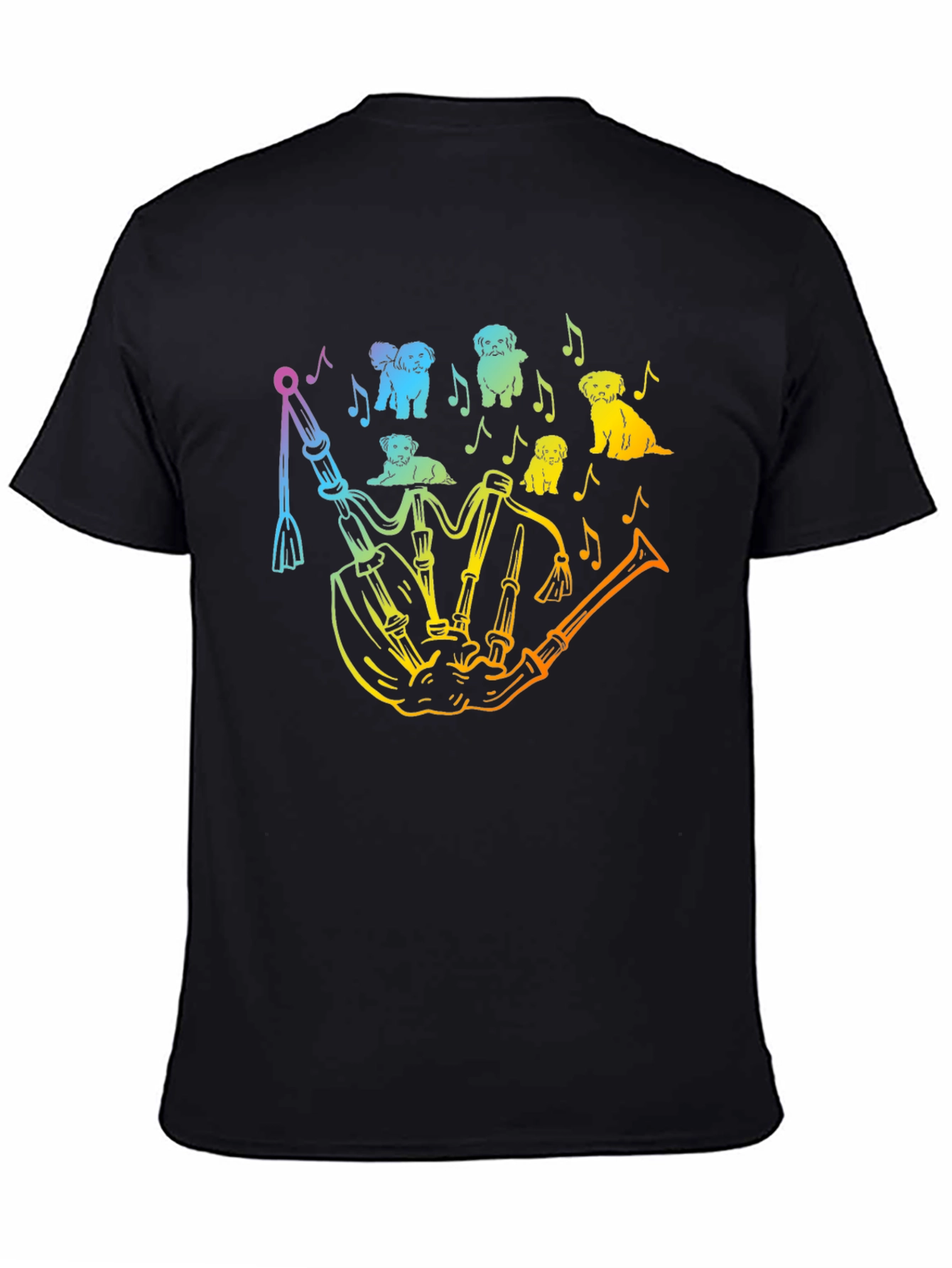 Dog Lover Rainbow Bagpipe T-Shirt