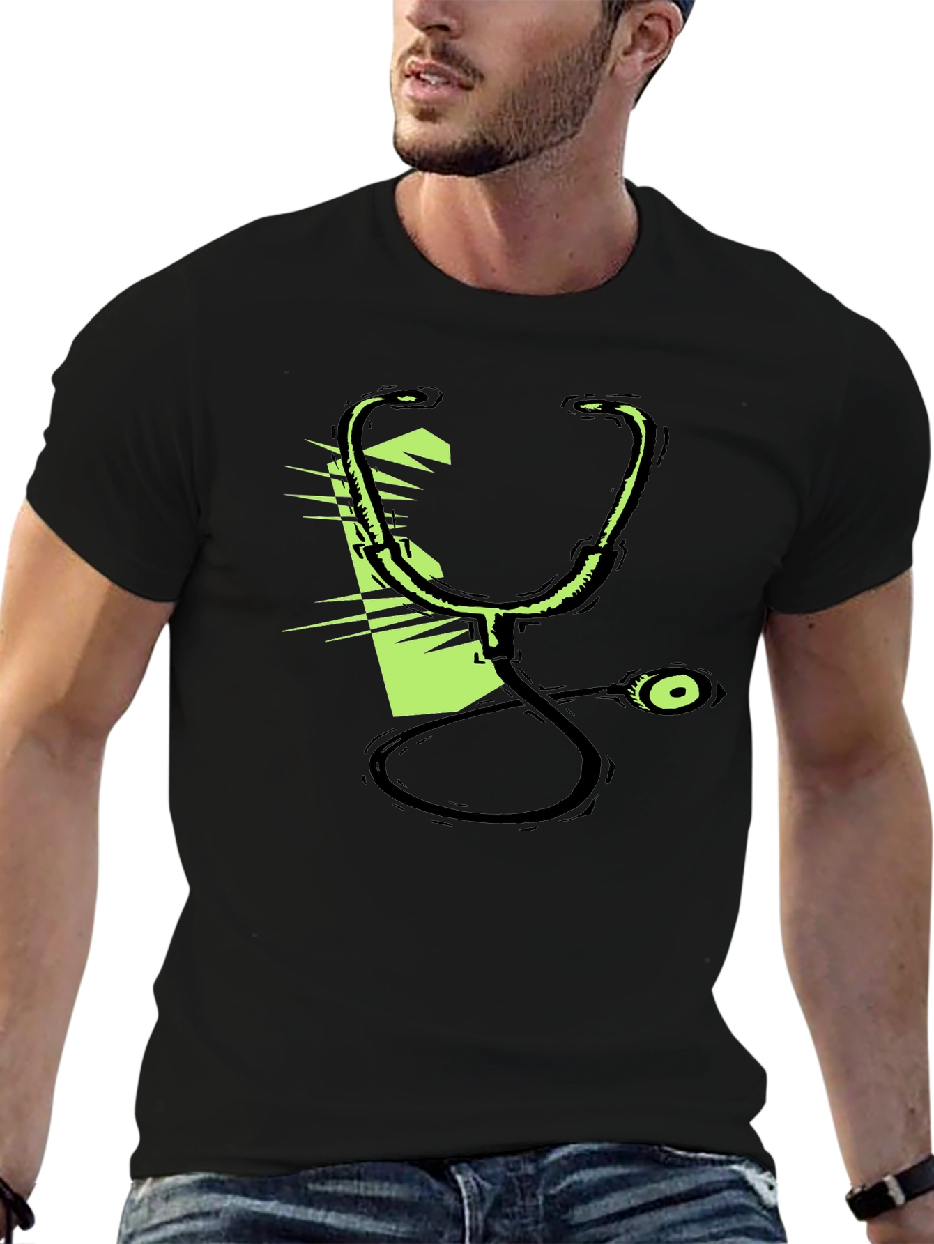Stethoscope Graphic Black T-Shirt