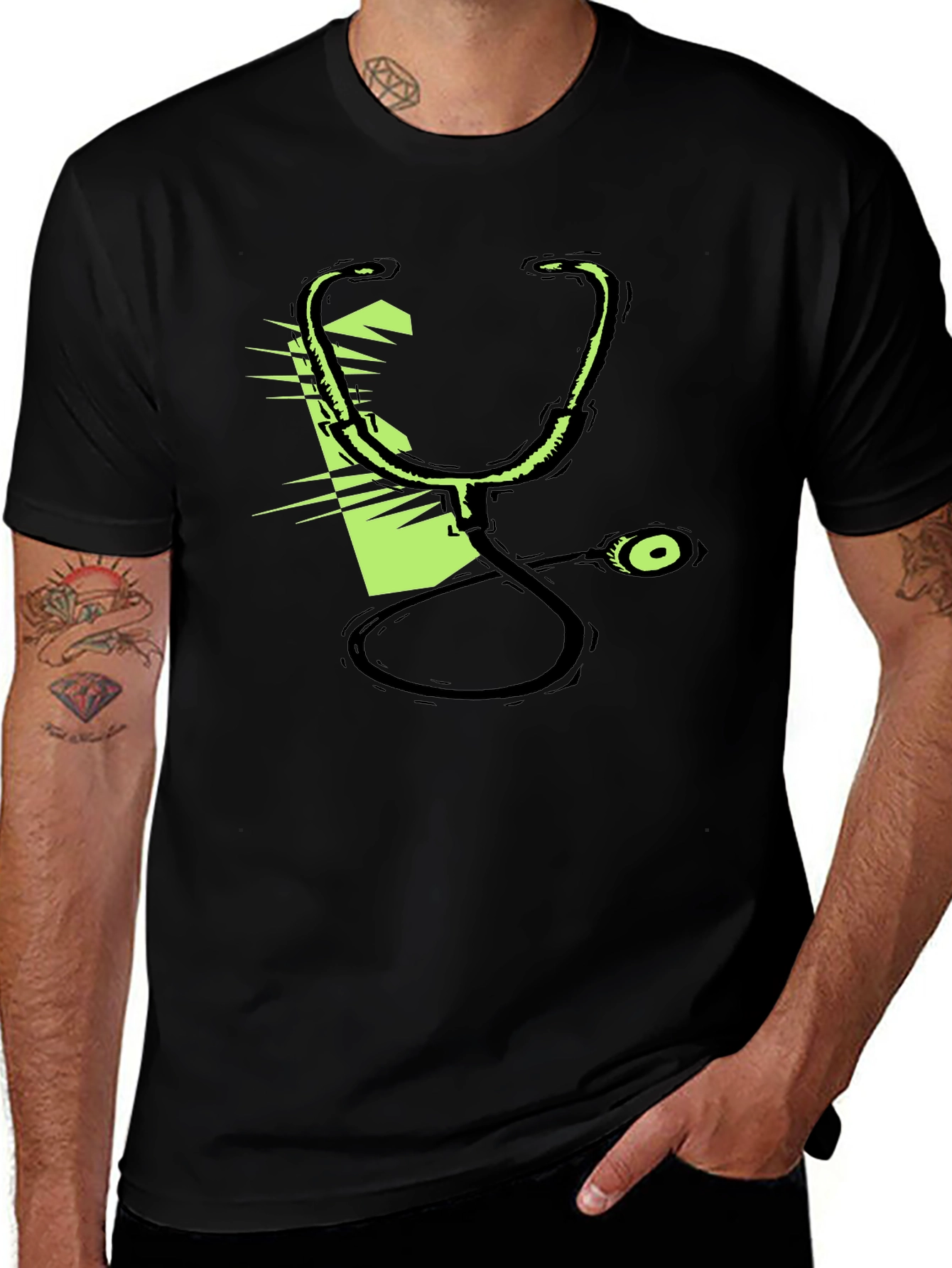 Stethoscope Graphic Black T-Shirt