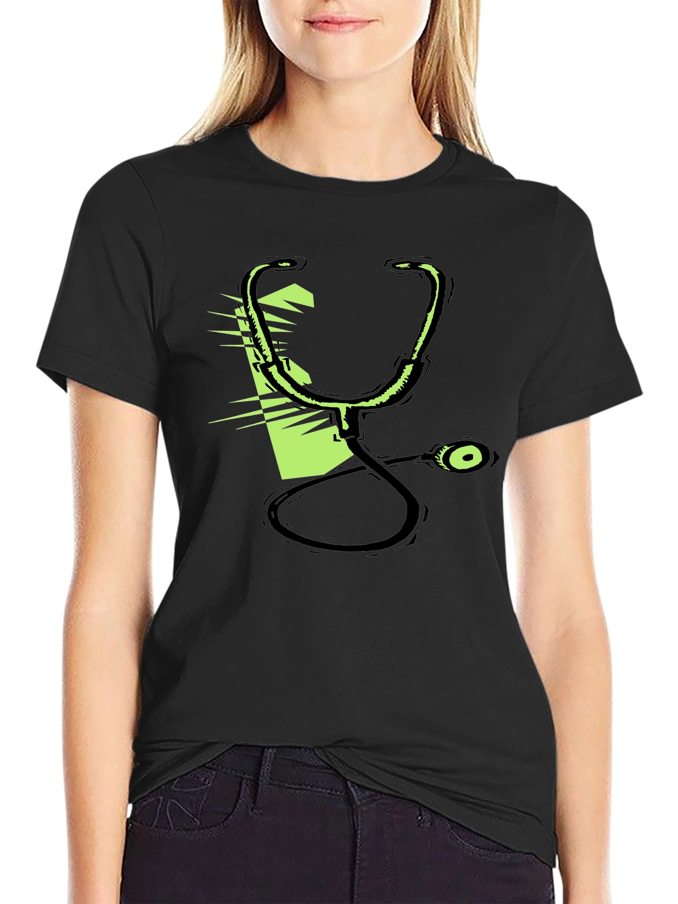 Stethoscope Graphic Black T-Shirt