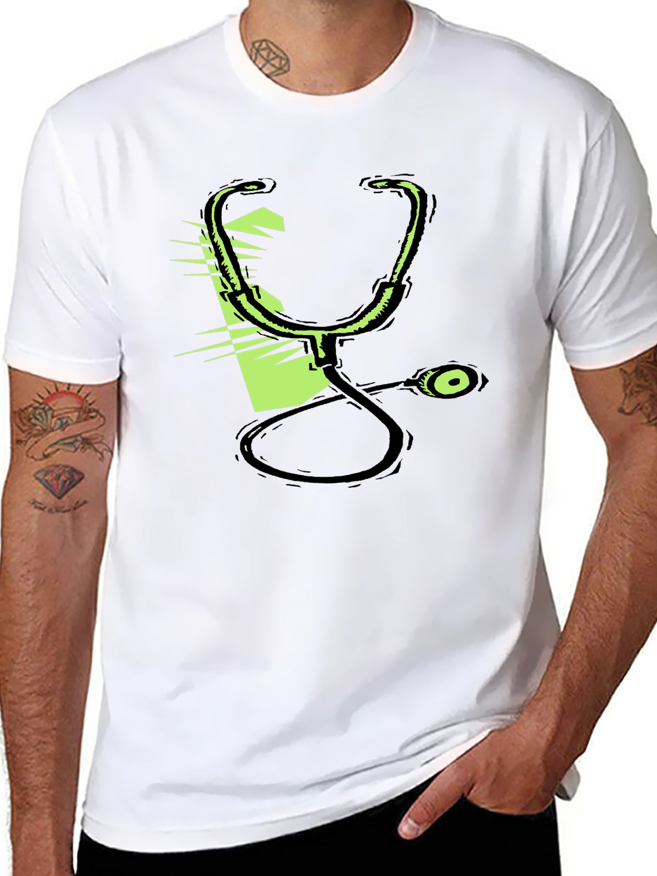 Stethoscope Graphic Black T-Shirt