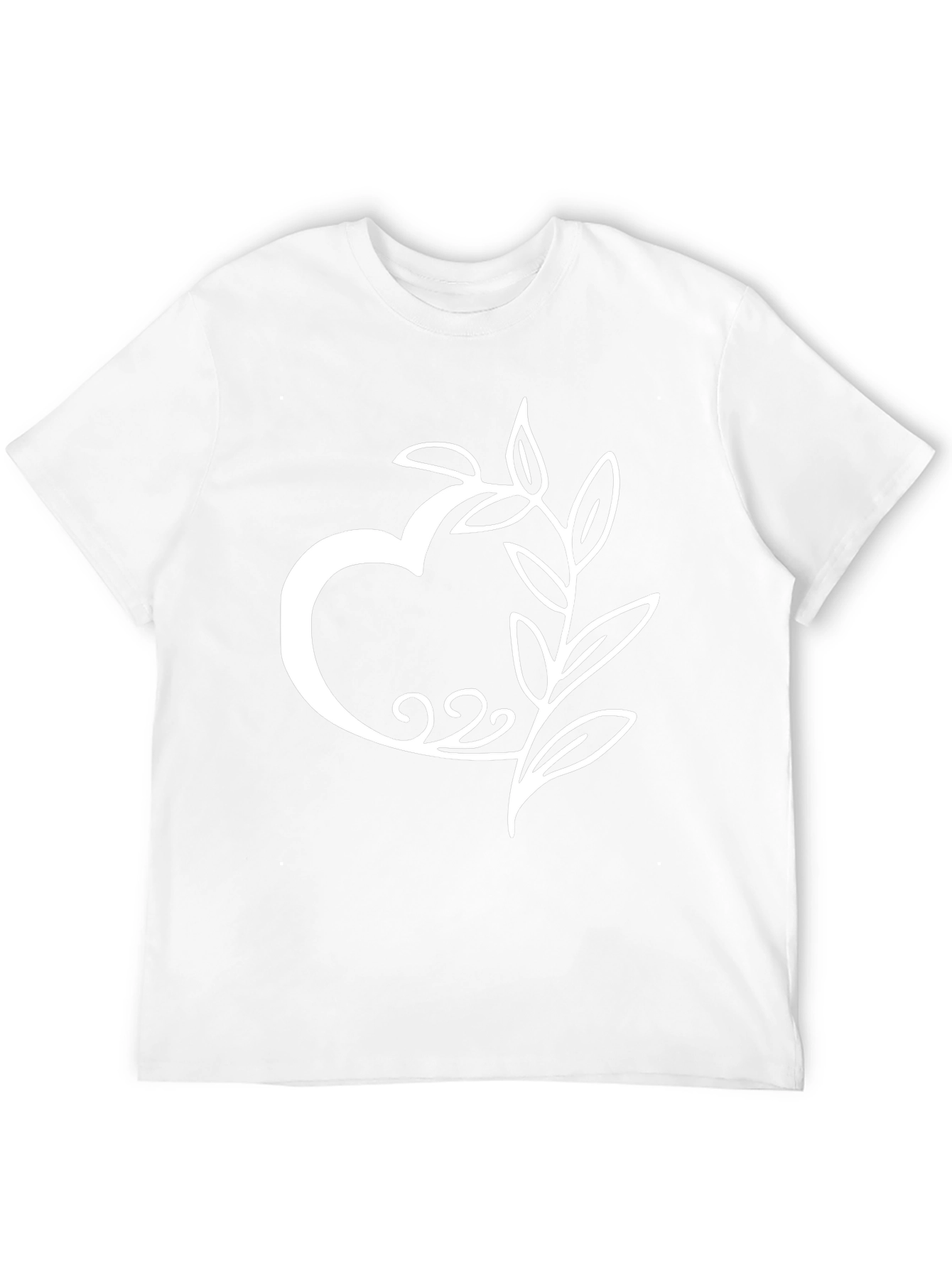 Heart & Leaves Graphic Tee - Stylish Black T-Shirt