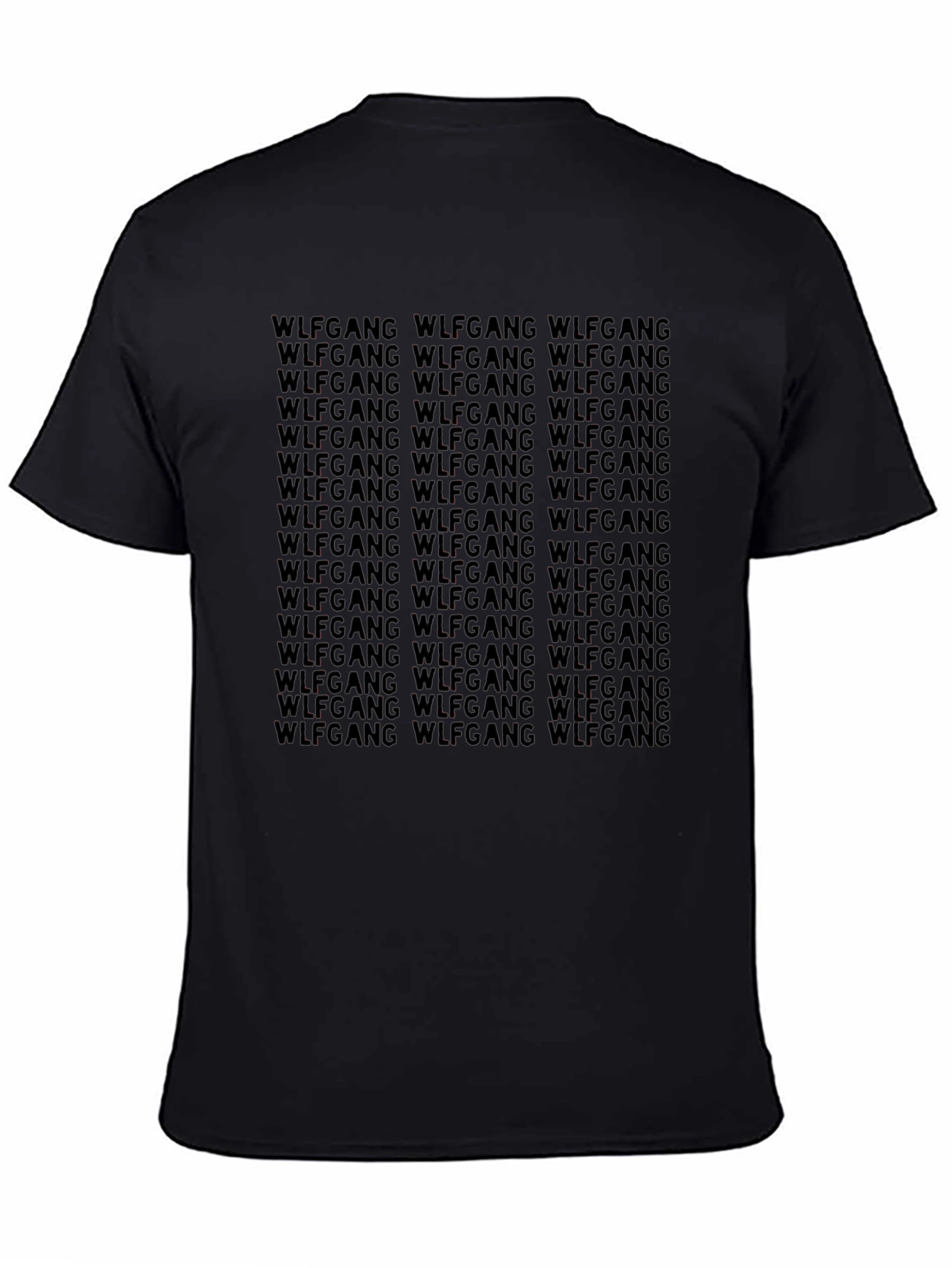 WLFGANG Text Pattern T-Shirt - Black