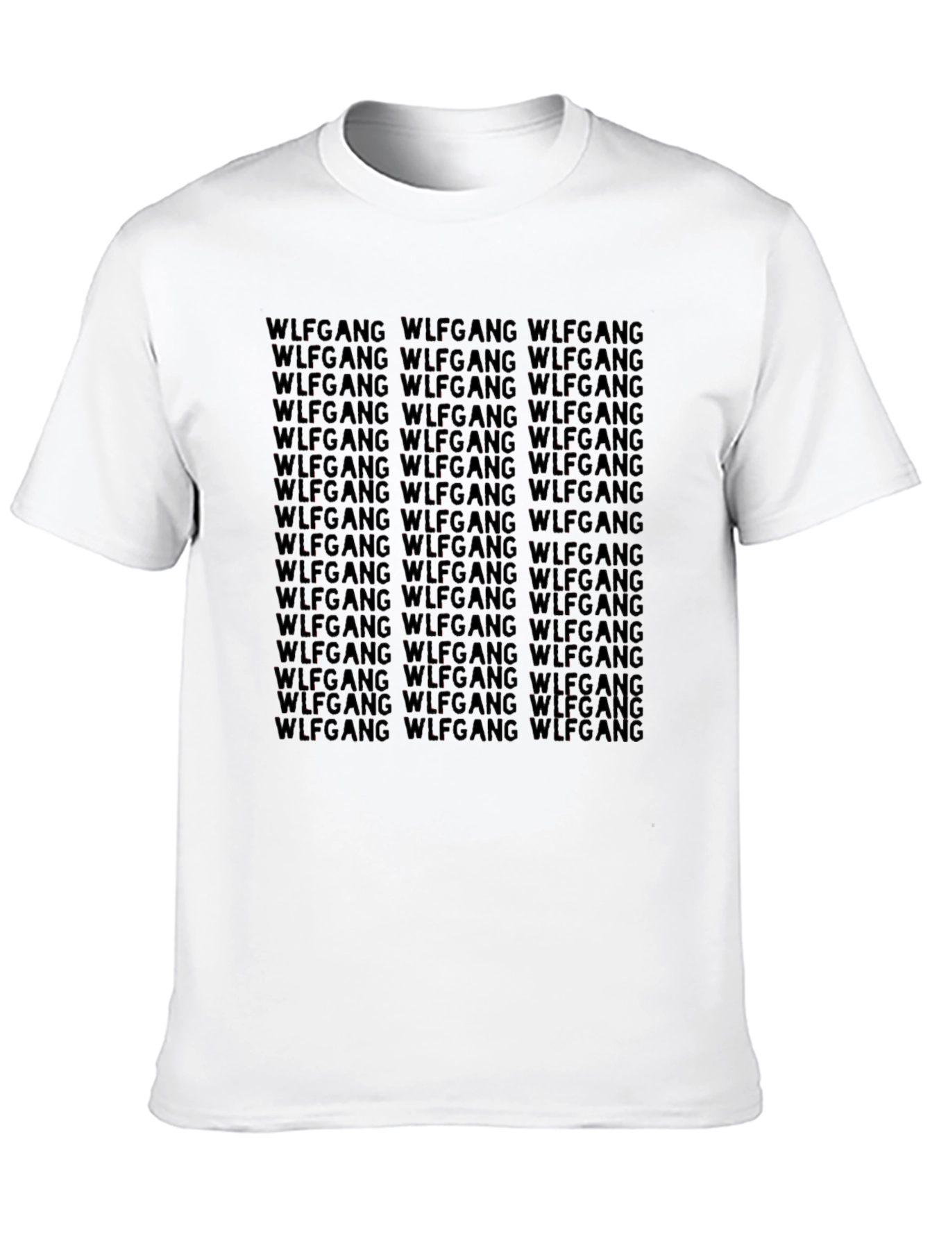WLFGANG Text Pattern T-Shirt - Black